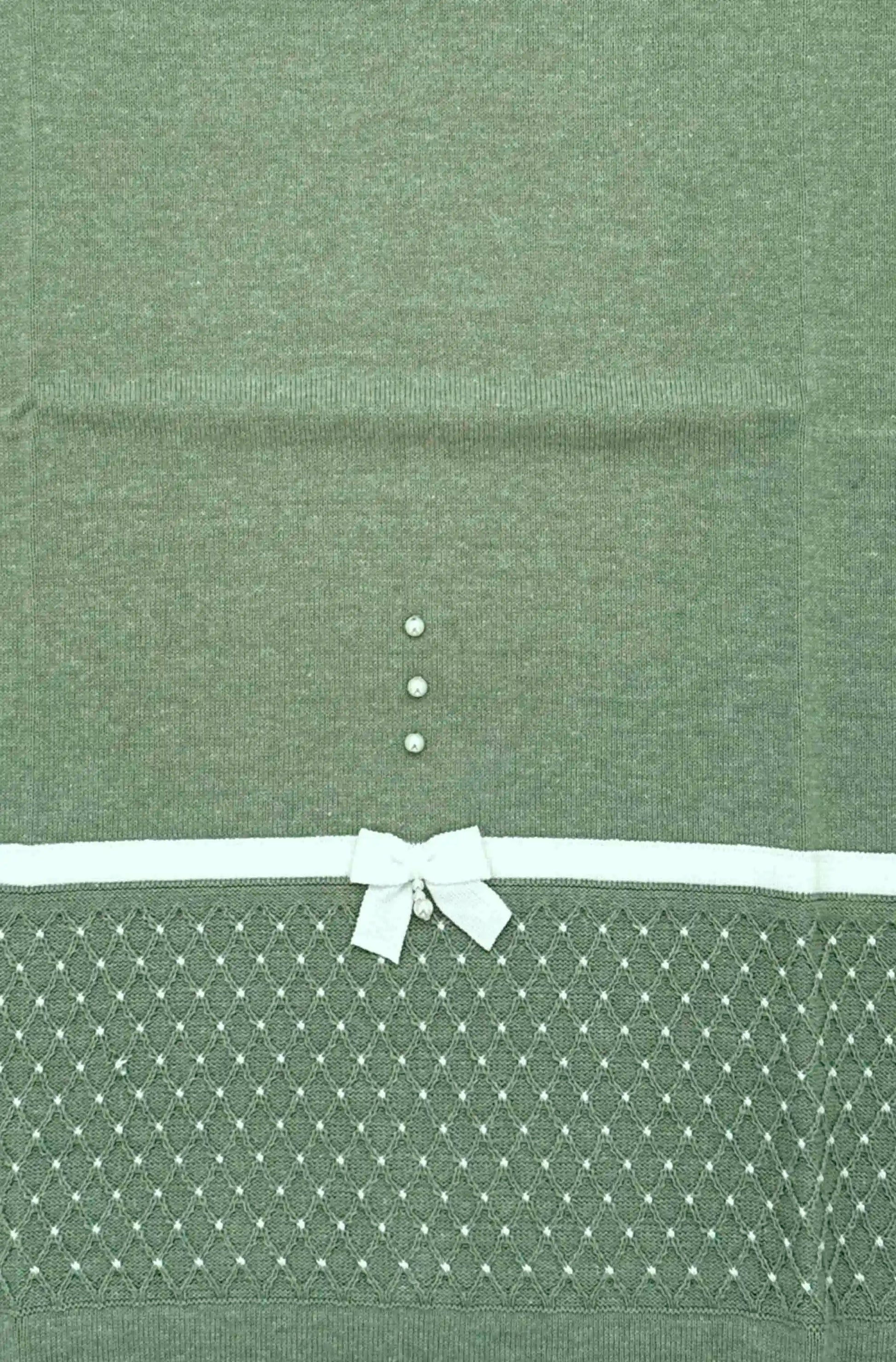 Manta em Tricot para Maternidade Verde Mescla — foto 2