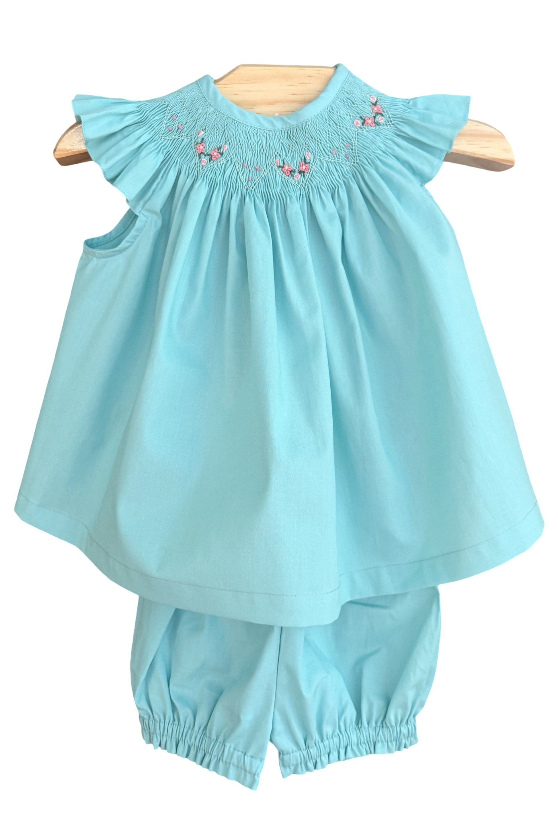 Conjunto Bata e Tapa Fraldas Russinho Azul Tiffany