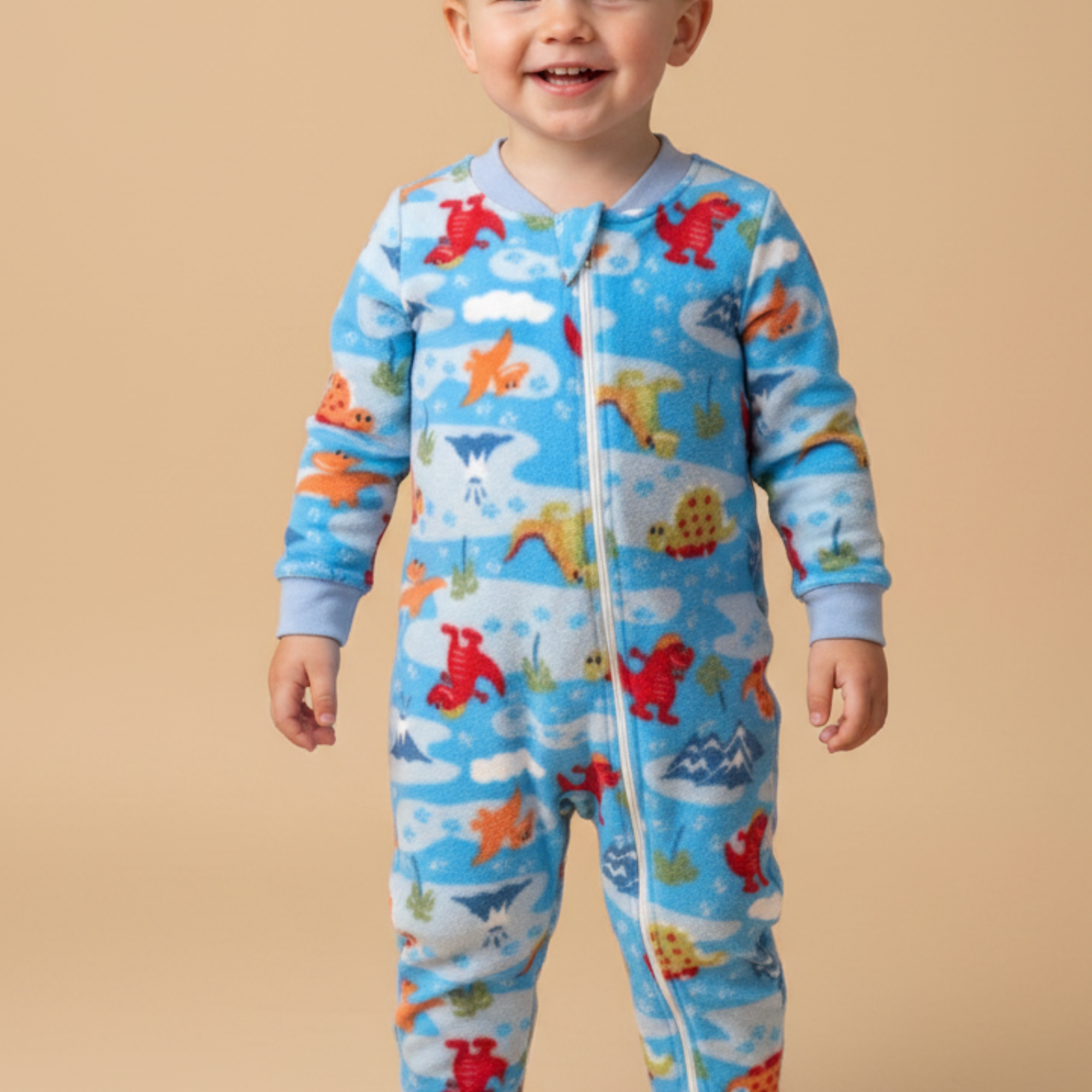 Pijama Macacão Bebê Menino em Soft Estampa Dino foto 1