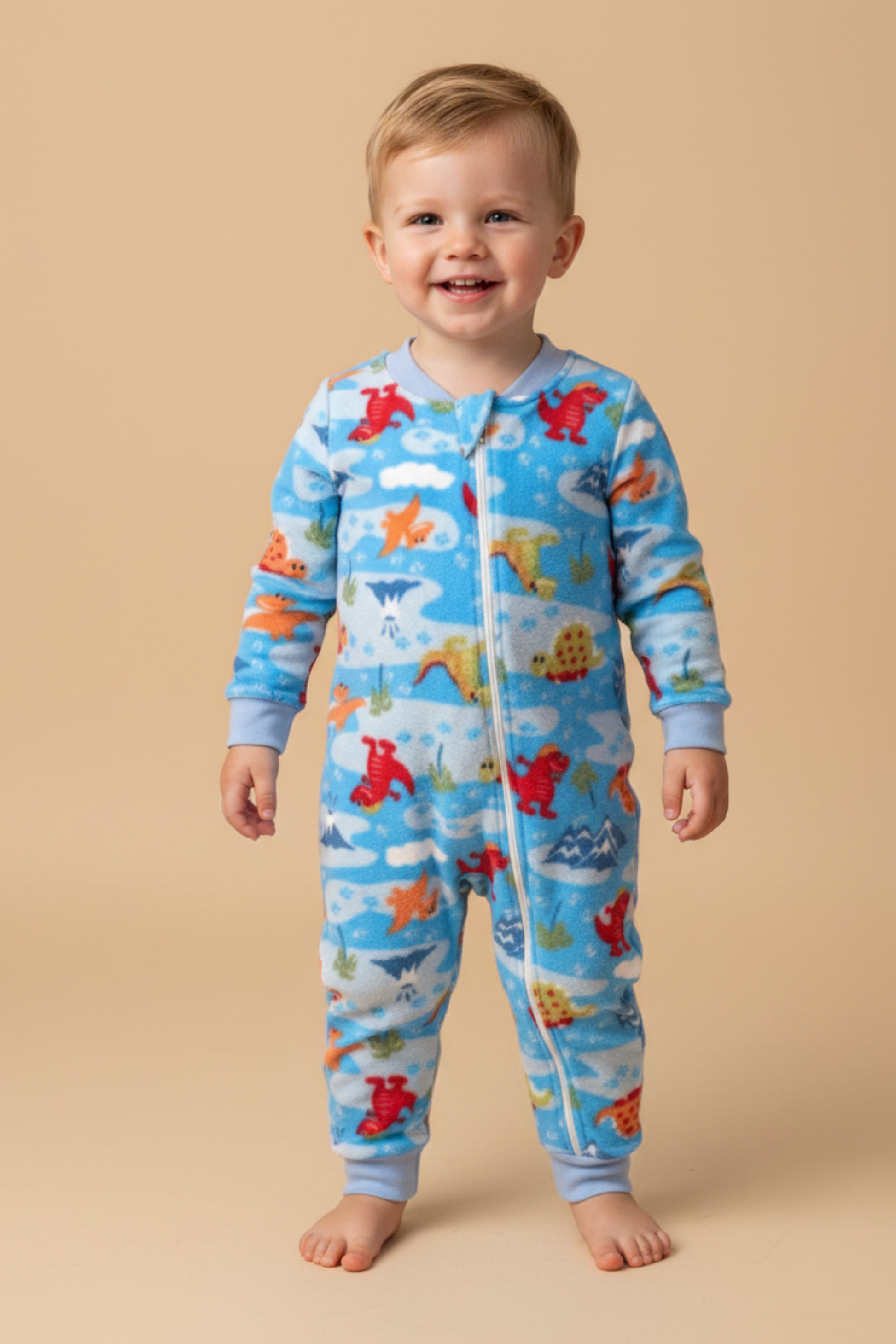 Pijama Macacão Bebê Menino em Soft Estampa Dino foto 1