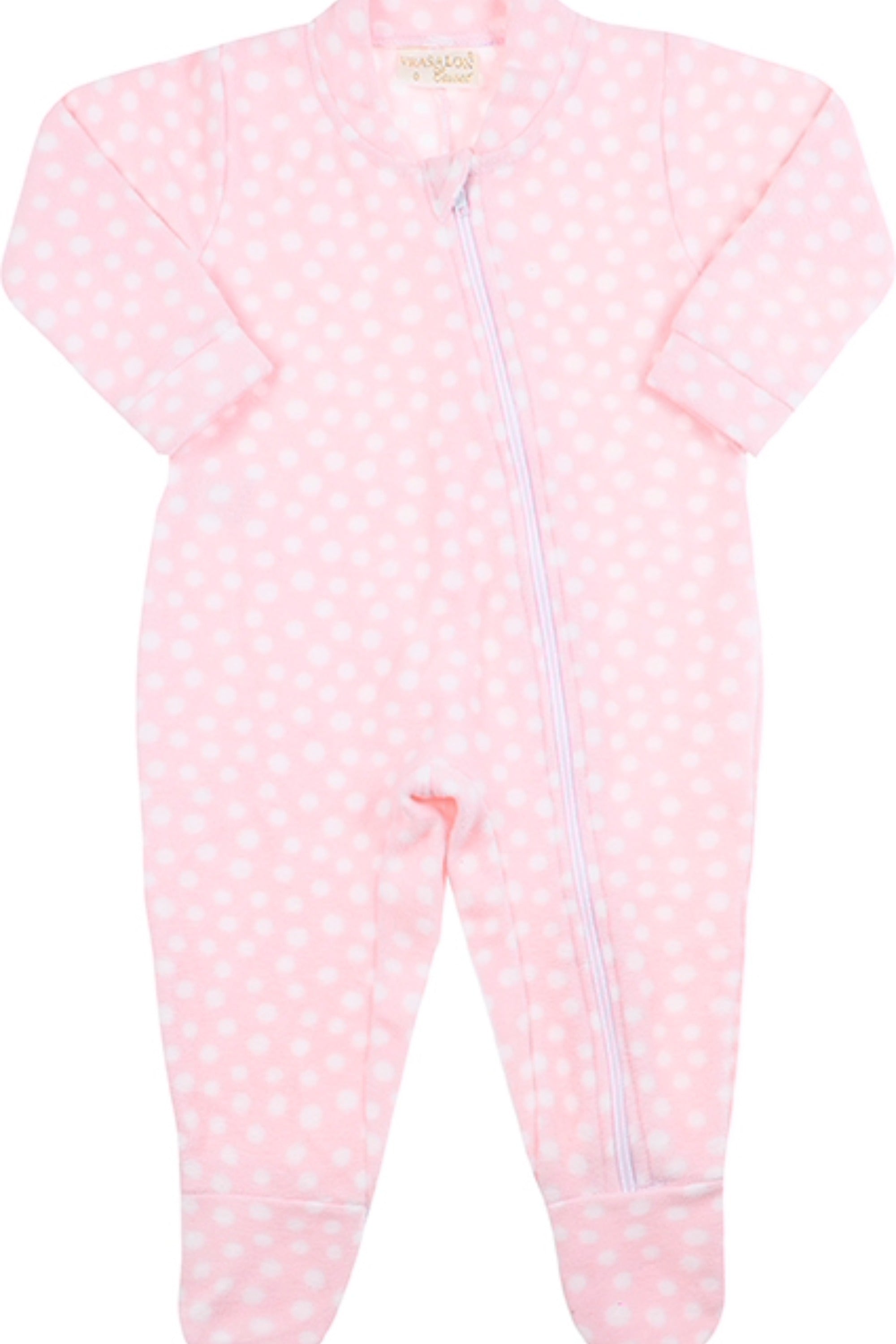 Pijama Macacão Poá com Zíper Bebê em Soft Rosa foto 2