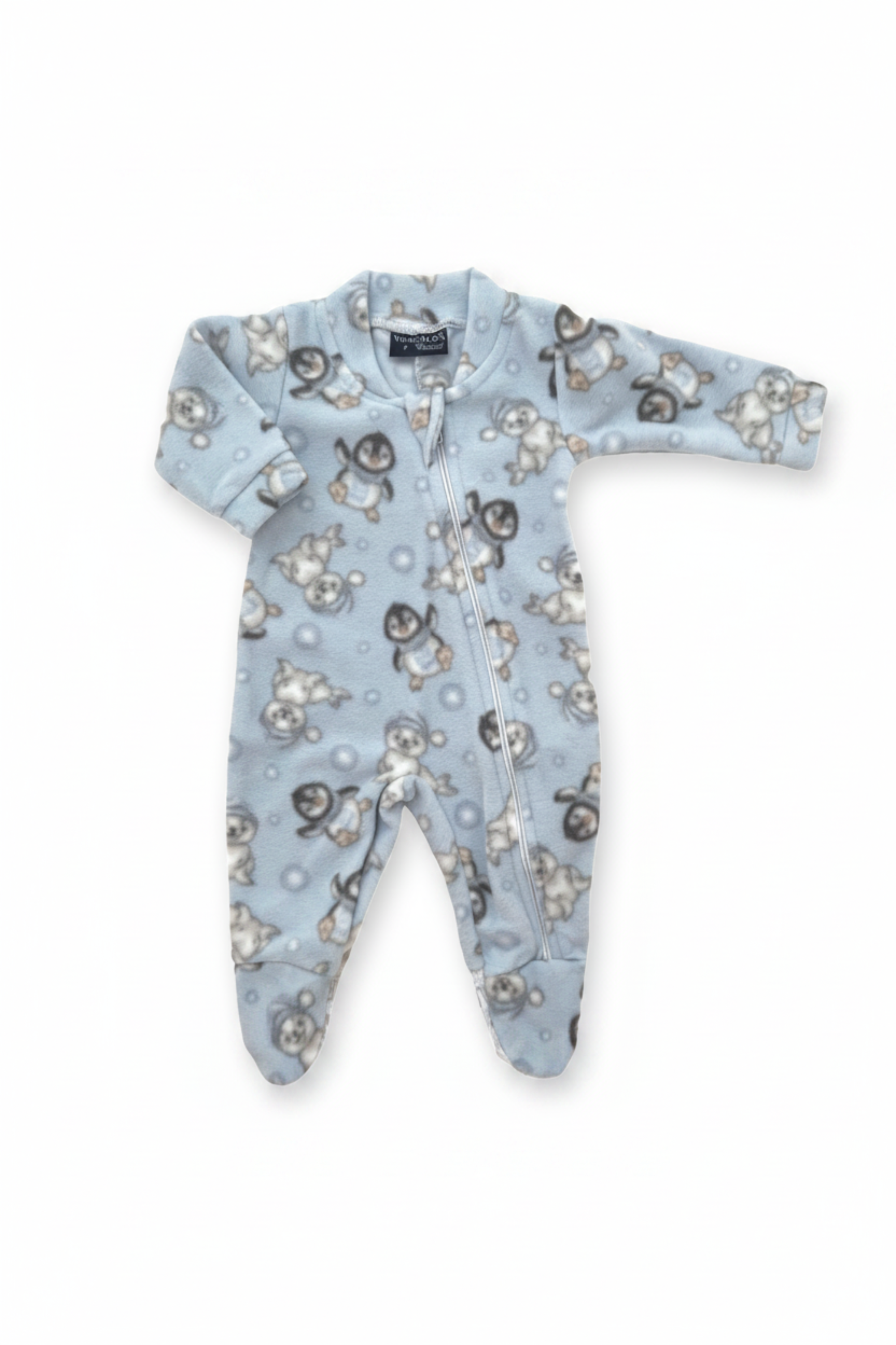 Pijama Macacão Soft Pinguins Azul 0122122 foto 2