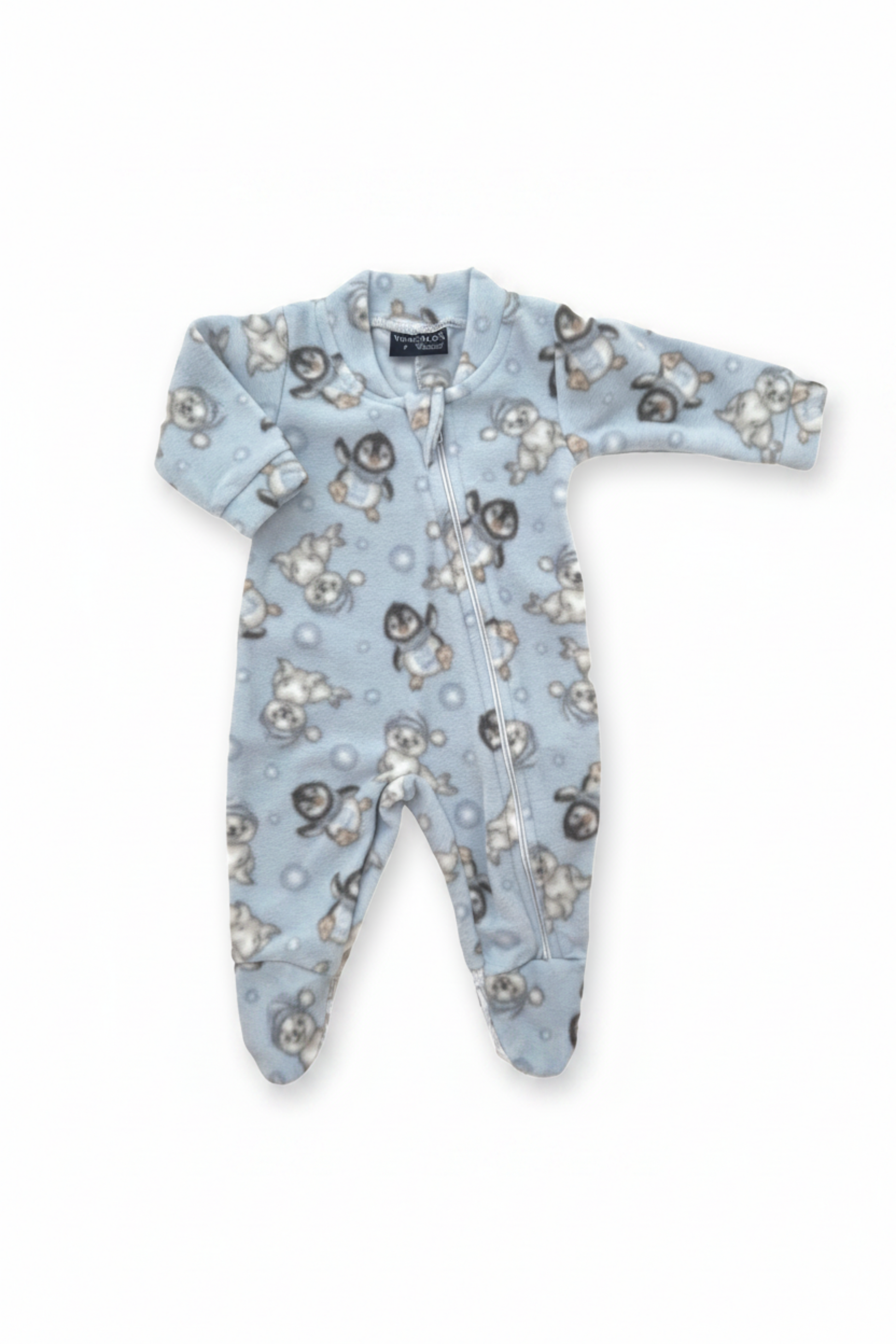 Pijama Macacão Soft Pinguins Azul 0122122 foto 2