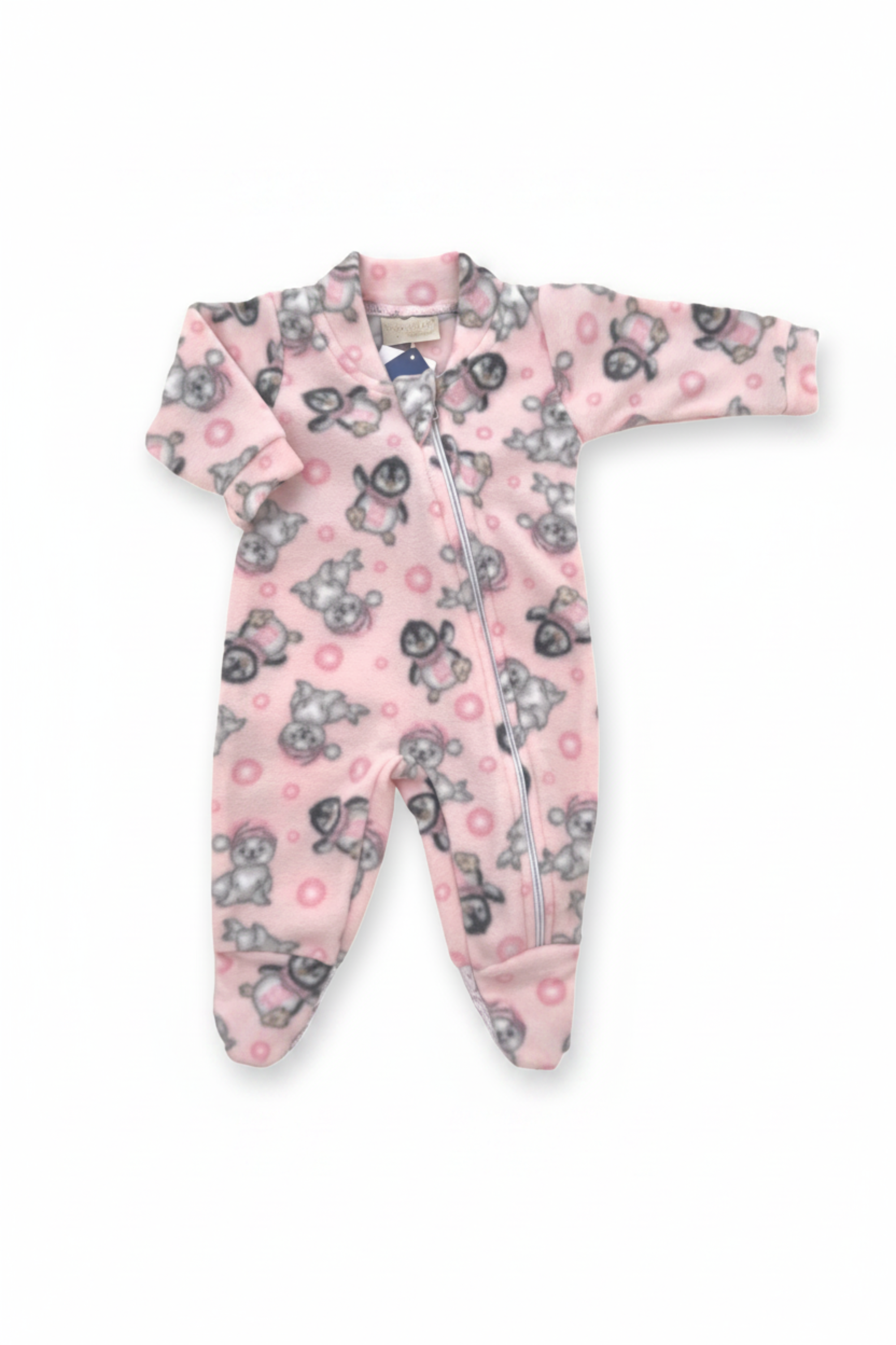 Pijama Macacão Soft Pinguins Rosa 2