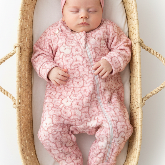 Pijama Macacão Bebê Soft Urso Rosa