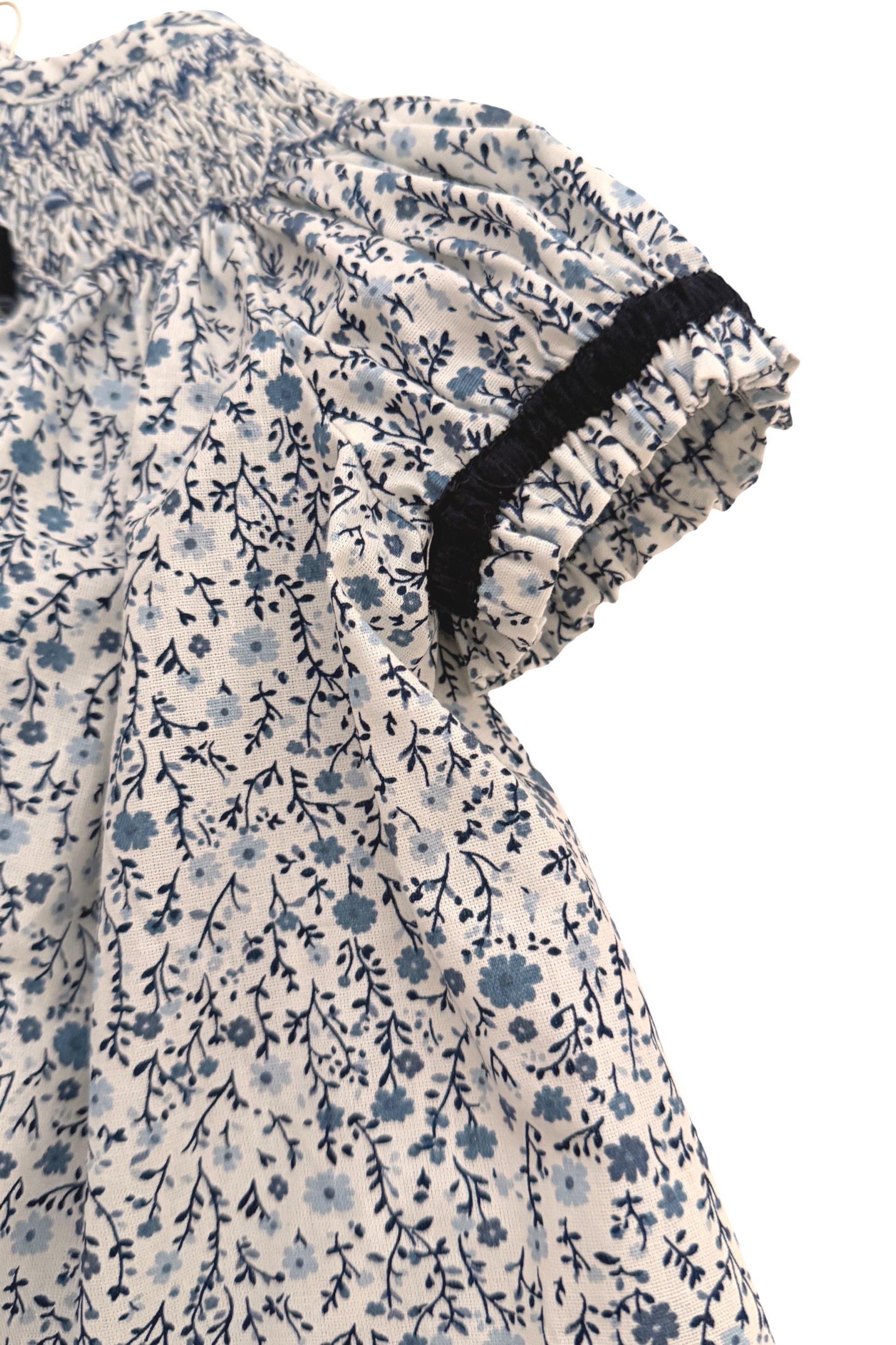 Russinho Floral Veludo Azul