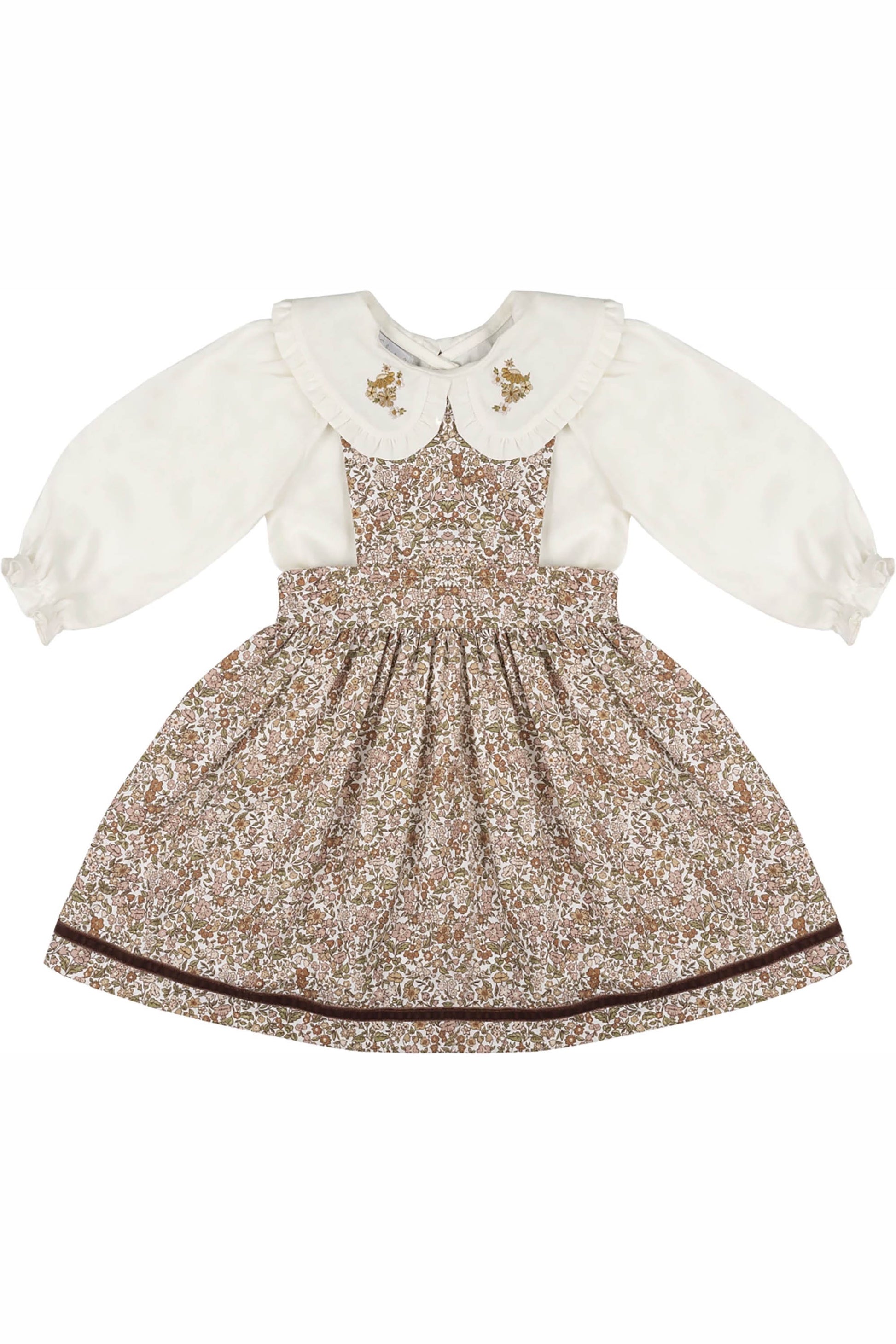 SALOPETE FLORAL COM CAMISA BORDADA 012651 foto 2