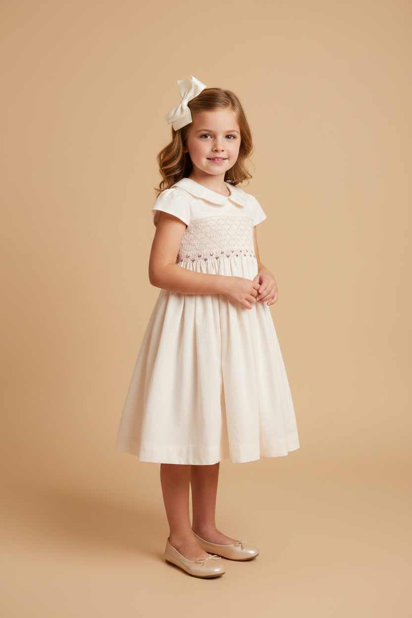 Vestido Casinha de Abelha Bordado Off White