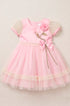 Vestido Infantil Festa Rosa com Manga de Tule — foto 2
