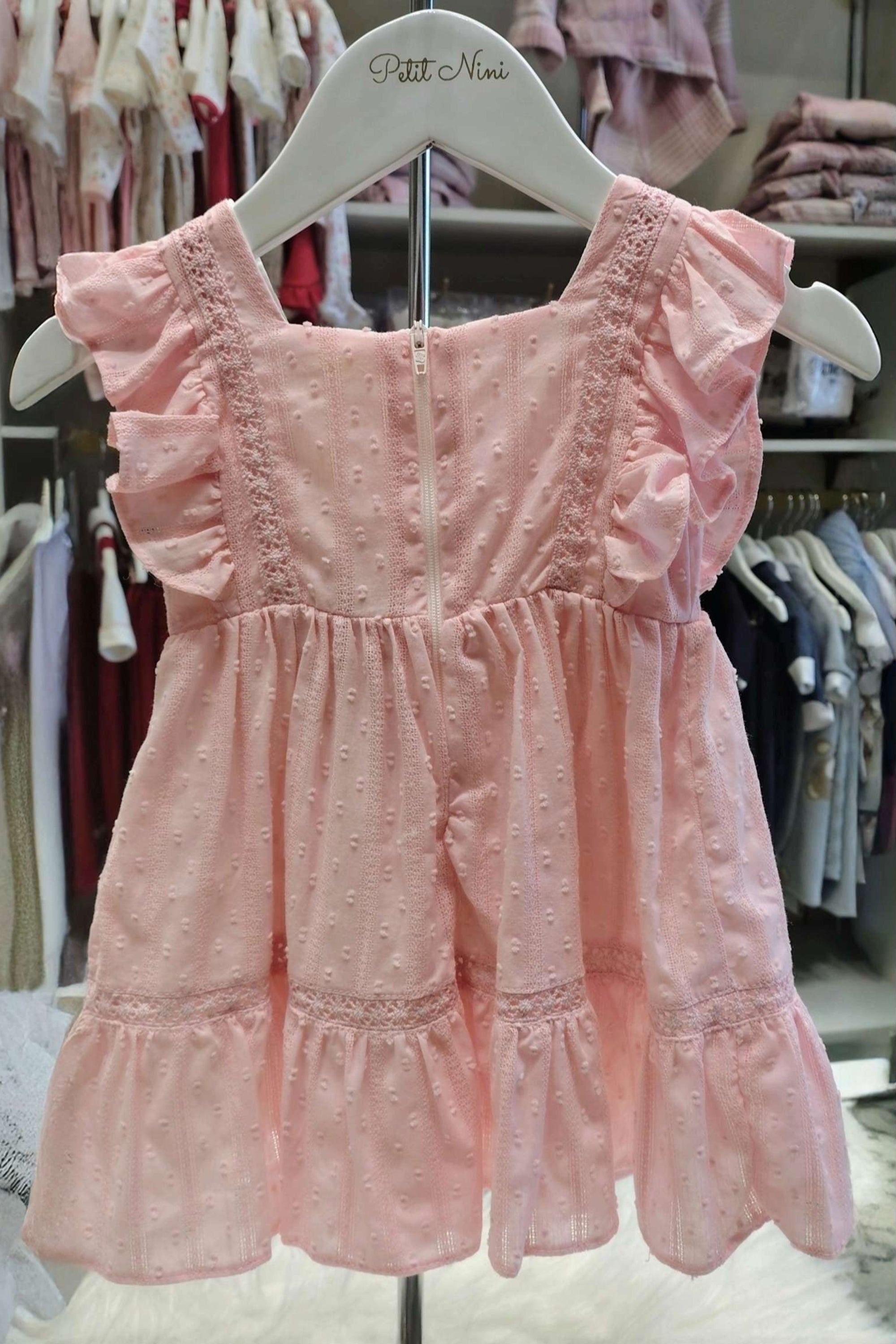 Vestido Bebê Algodão Pipoquinha Verão Rosa Claro — foto 2