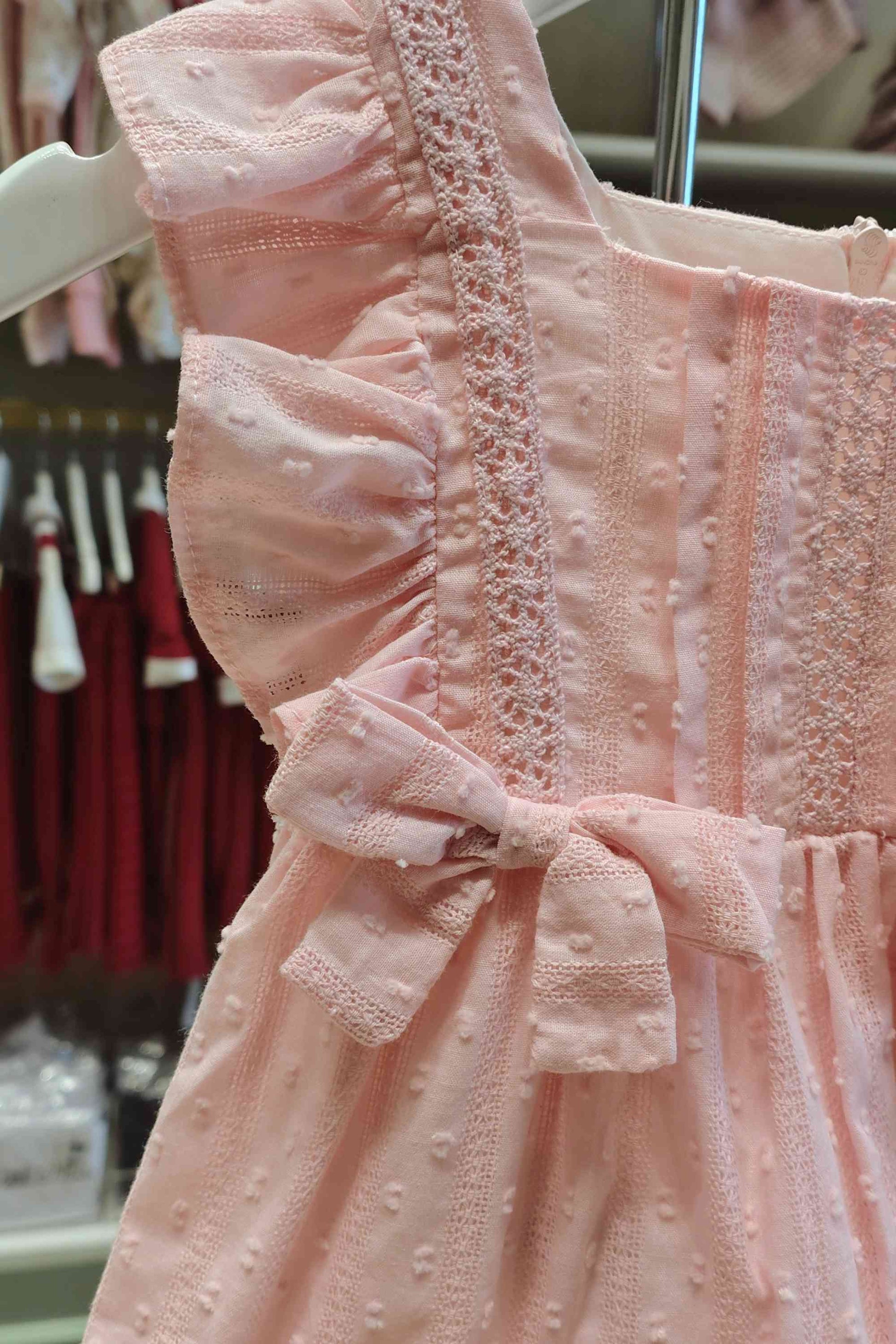 Vestido Bebê Algodão Pipoquinha Verão Rosa Claro — foto 3