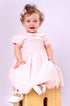 Vestido Bebê Casinha de Abelha Rosa Claro Festone — foto 5
