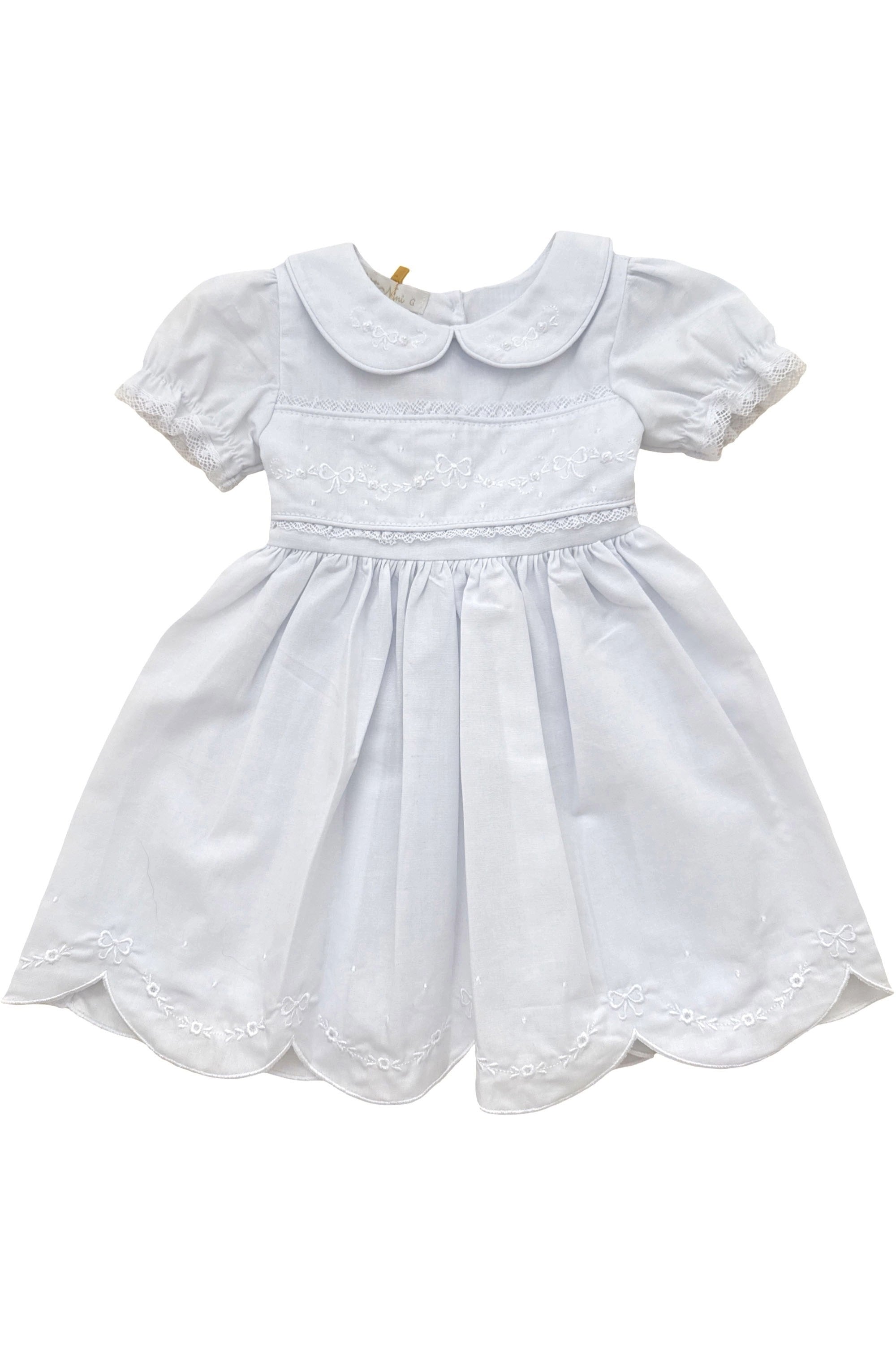 Vestido Bebê em Linho Festone Branco — foto 2