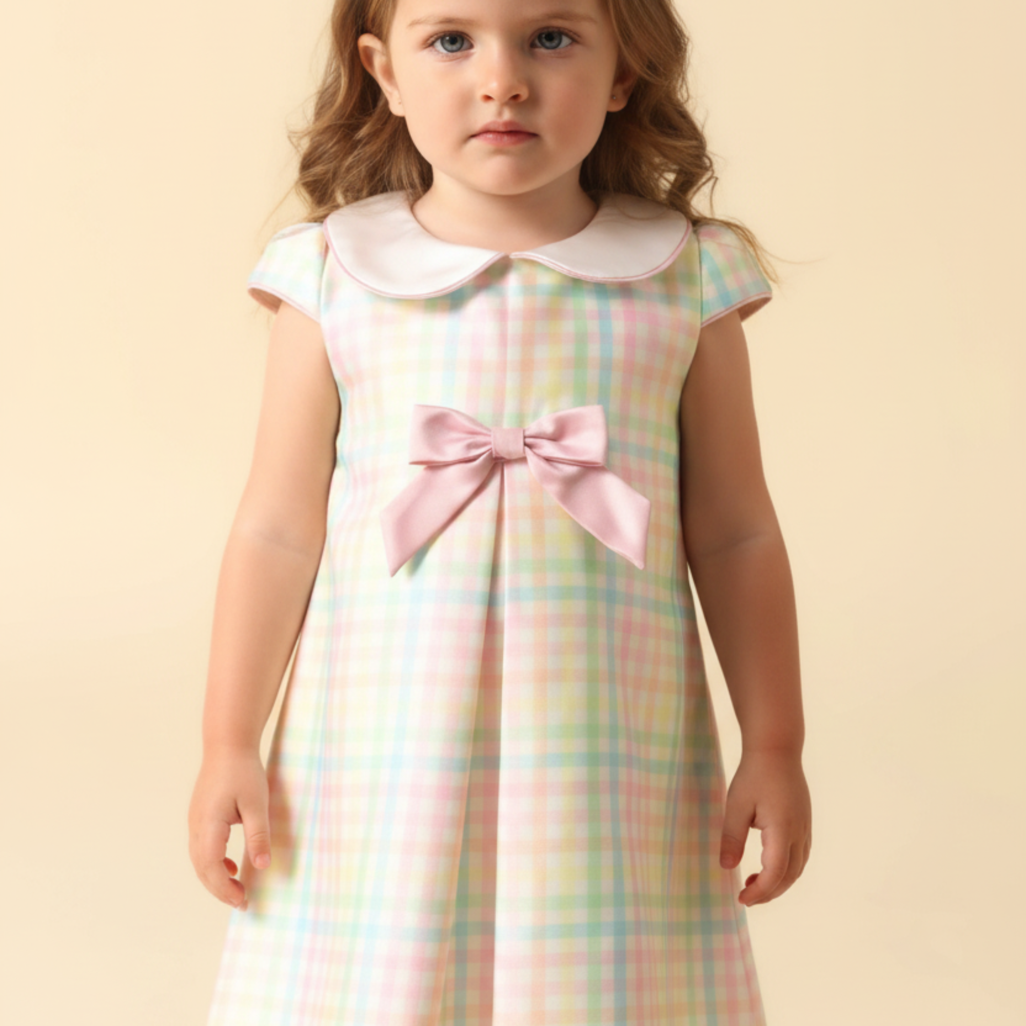 Vestido Infantil Trapézio Xadrez Candy Colors — foto 1