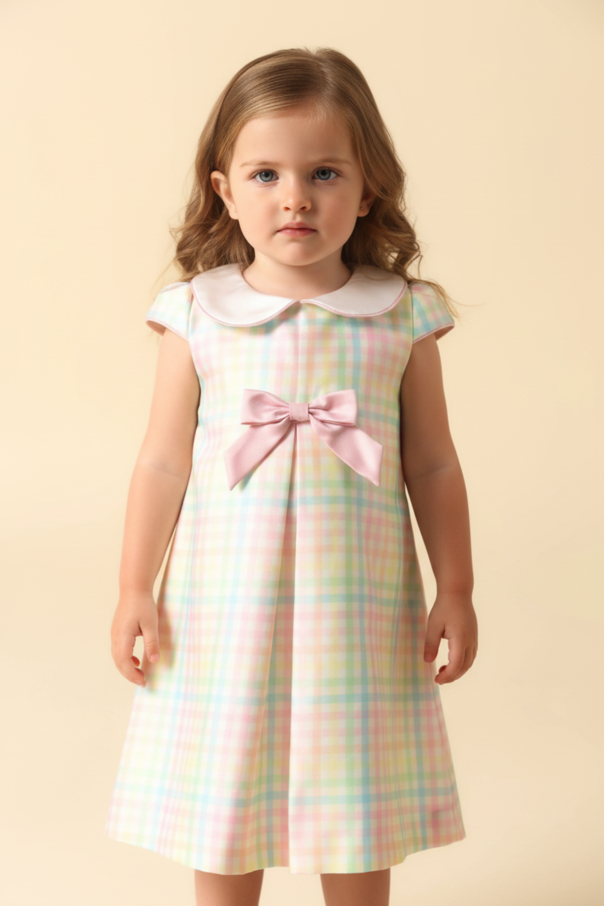 Vestido Infantil Trapézio Xadrez Candy Colors — foto 1