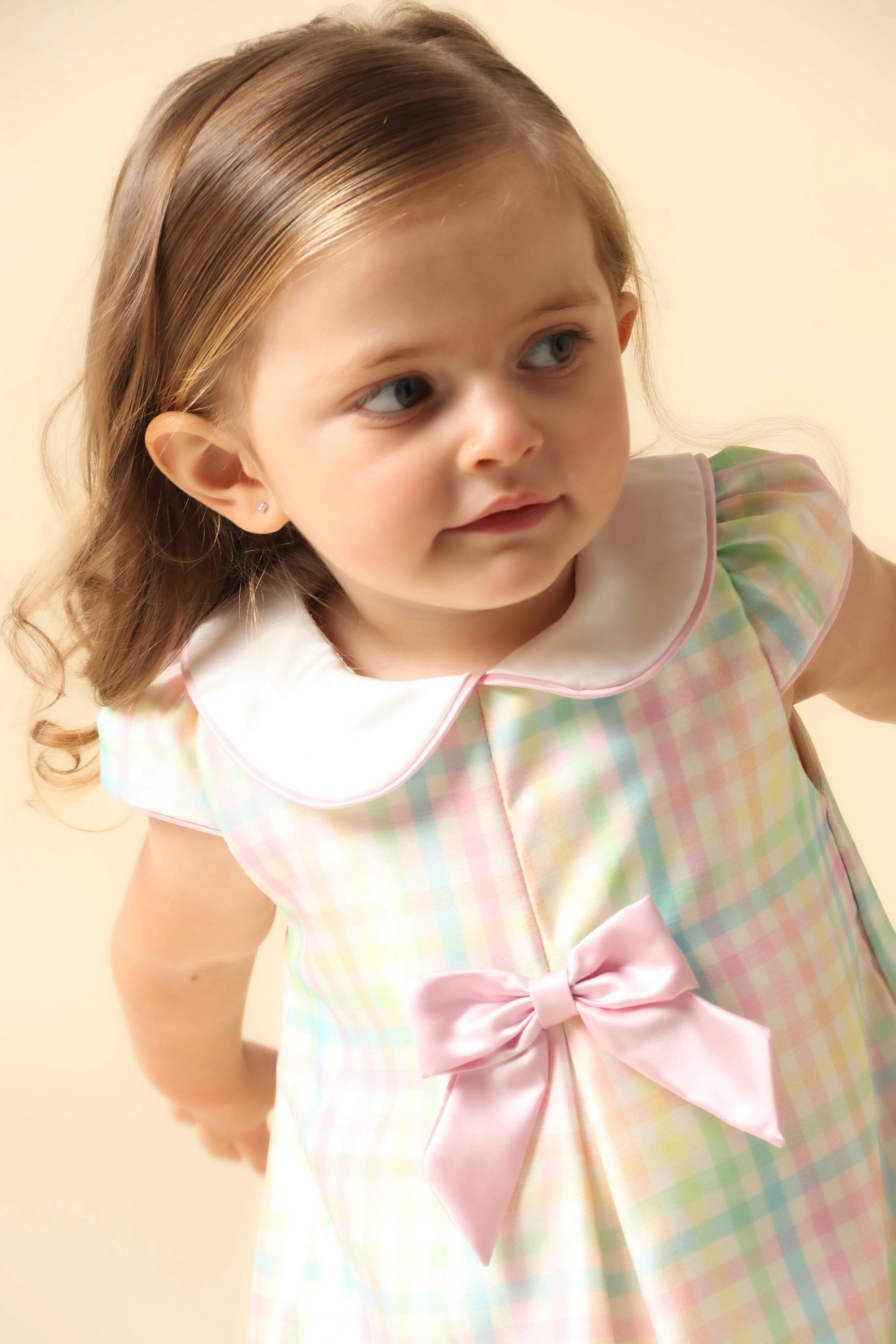 Vestido Infantil Trapézio Xadrez Candy Colors — foto 2