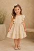 Vestido Linho Bege com Renda Crochê 012655 foto 4