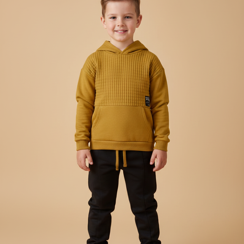 Conjunto Infantil Blusa e Calça em Moletom Peluciado