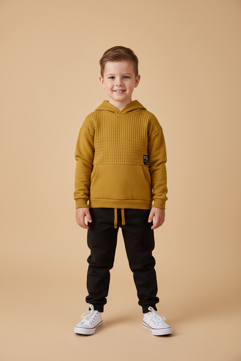 Conjunto Infantil Blusa e Calça em Moletom Peluciado