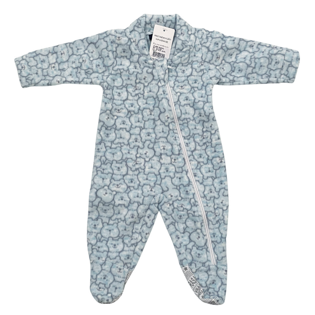 Pijama Macacão Bebê Soft Urso Azul — foto 1