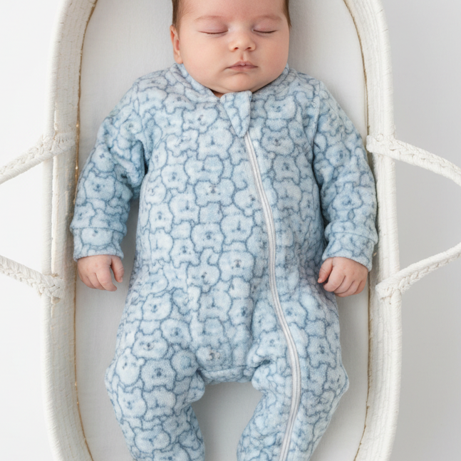 Pijama Macacão Bebê Soft Urso Azul