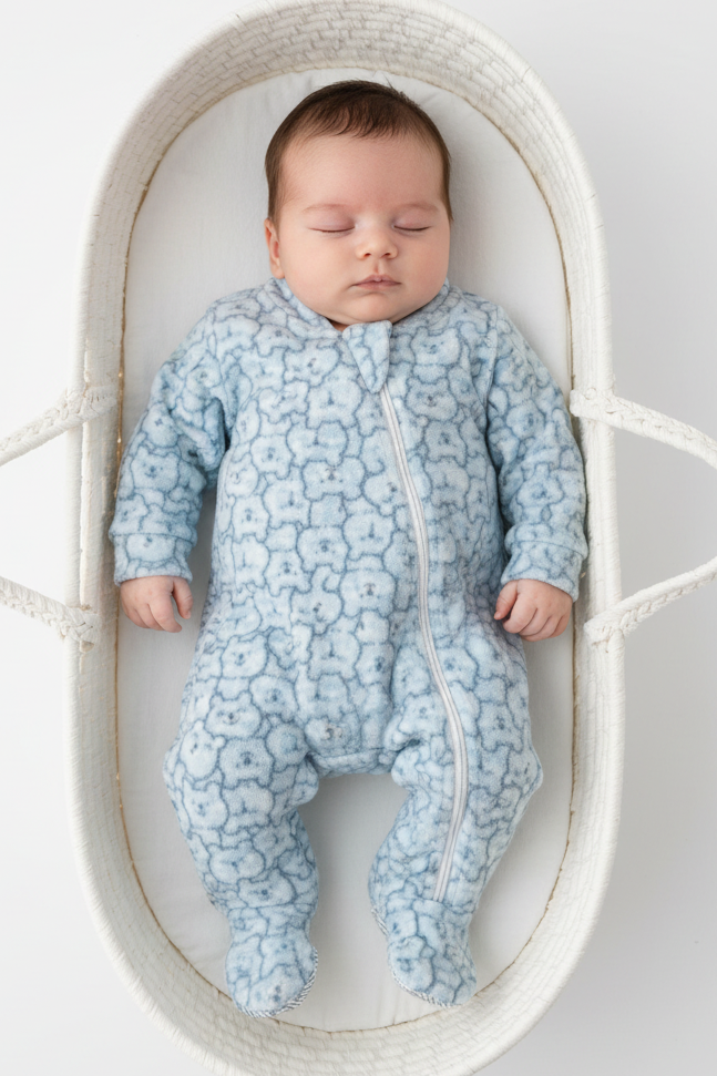 Pijama Macacão Bebê Soft Urso Azul
