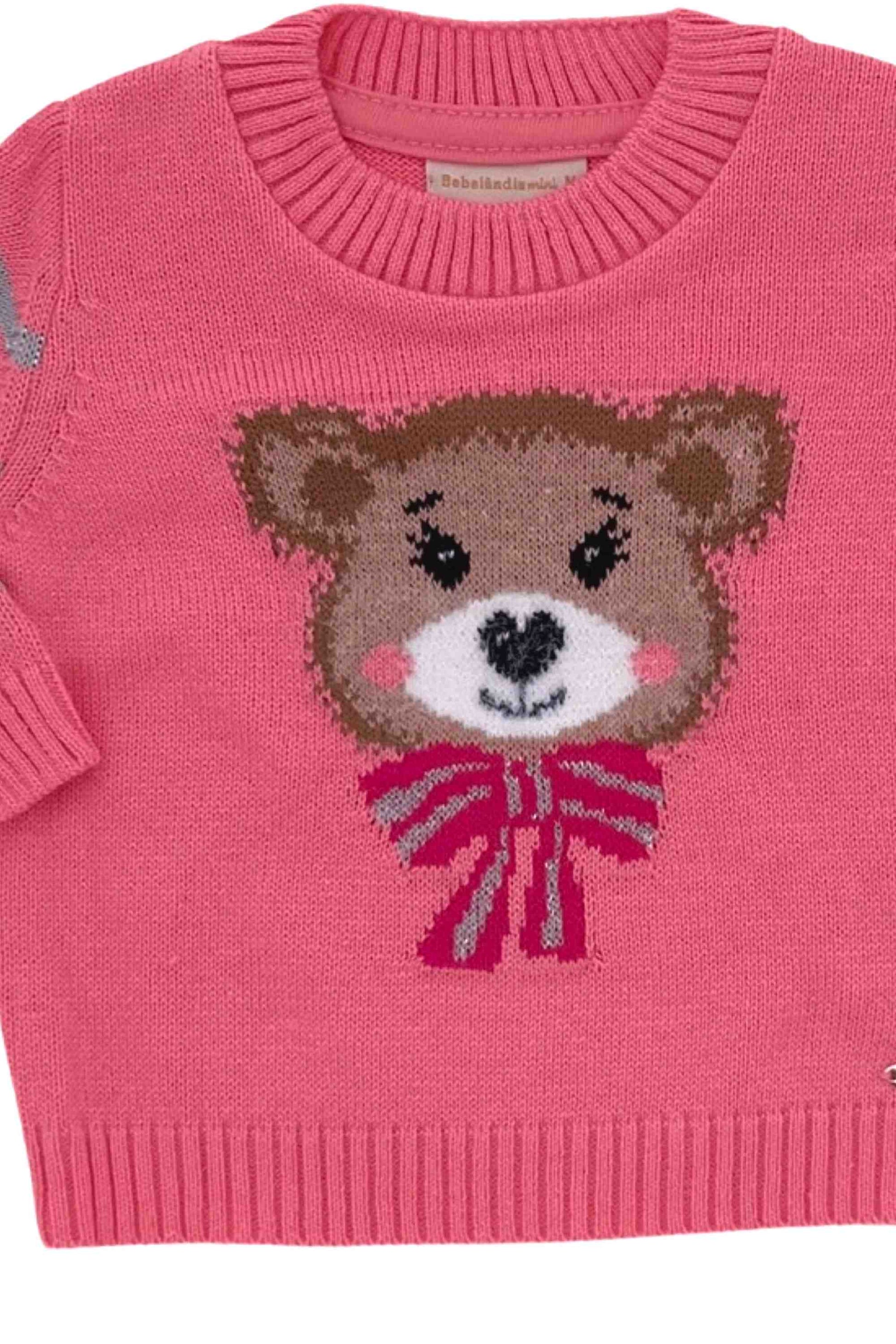 Blusa de Tricot Infantil com Estampa de Ursinho Para Menina — foto 3