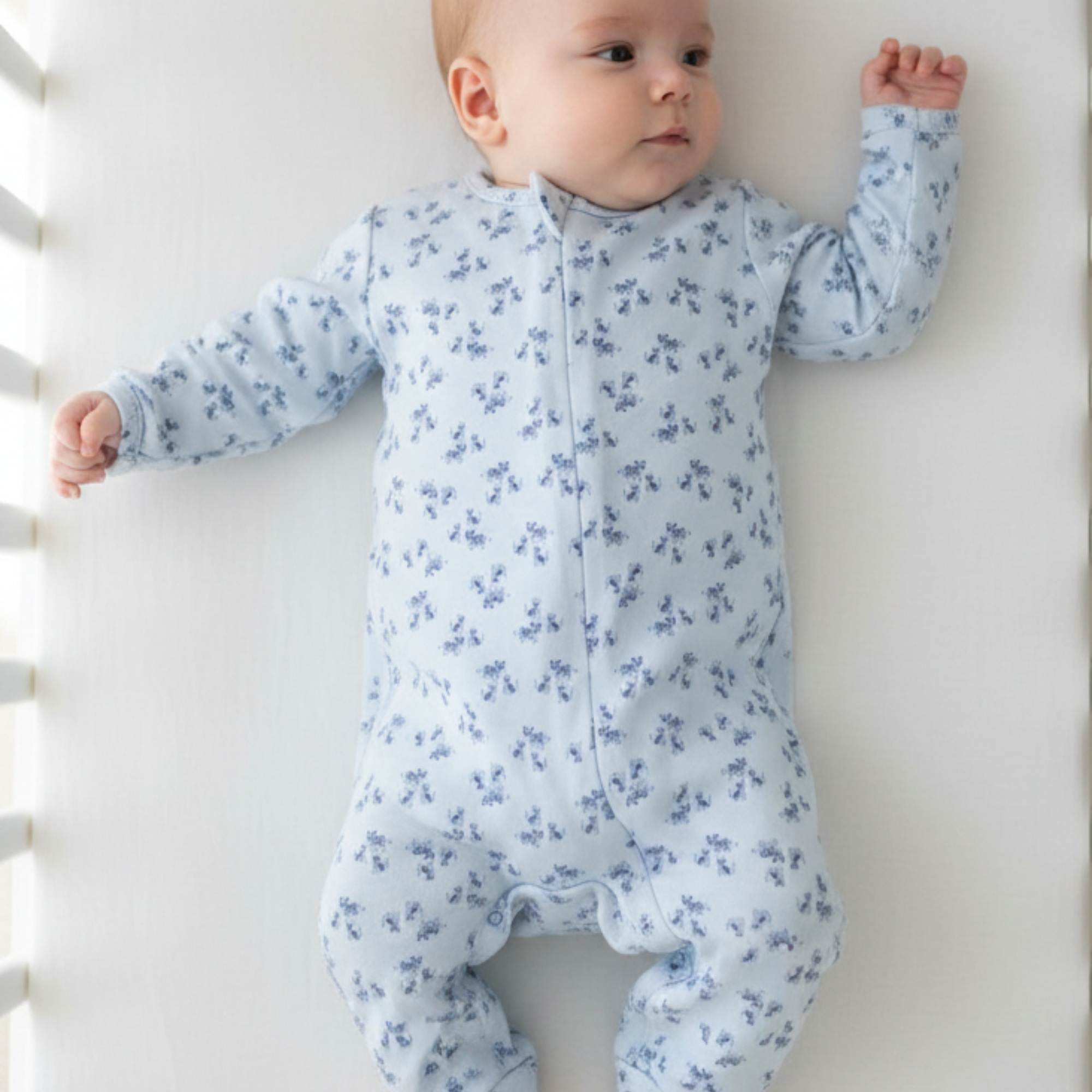Macacão Bebê Longo com Zíper Estampa Onça Azul — foto 1