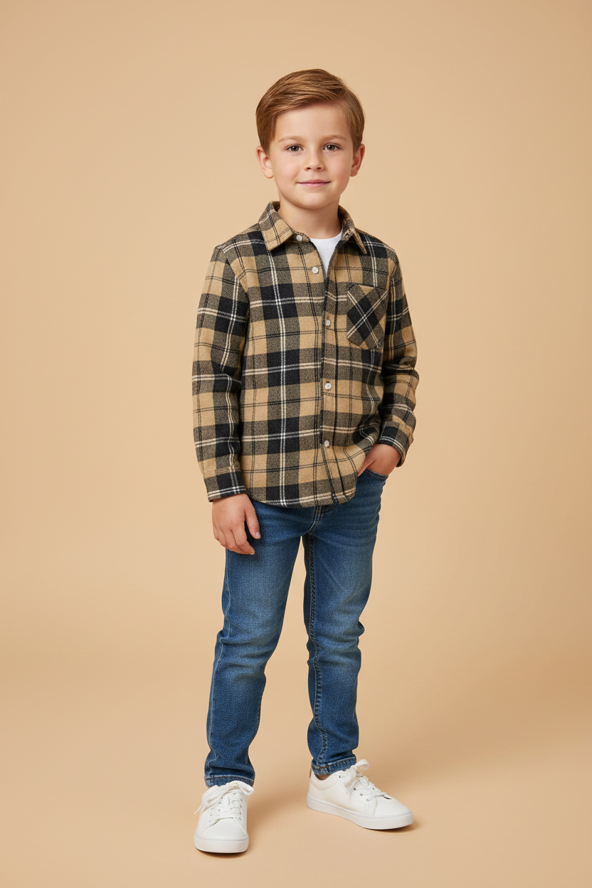 Camisa Xadrez Infantil para Meninos — foto 1