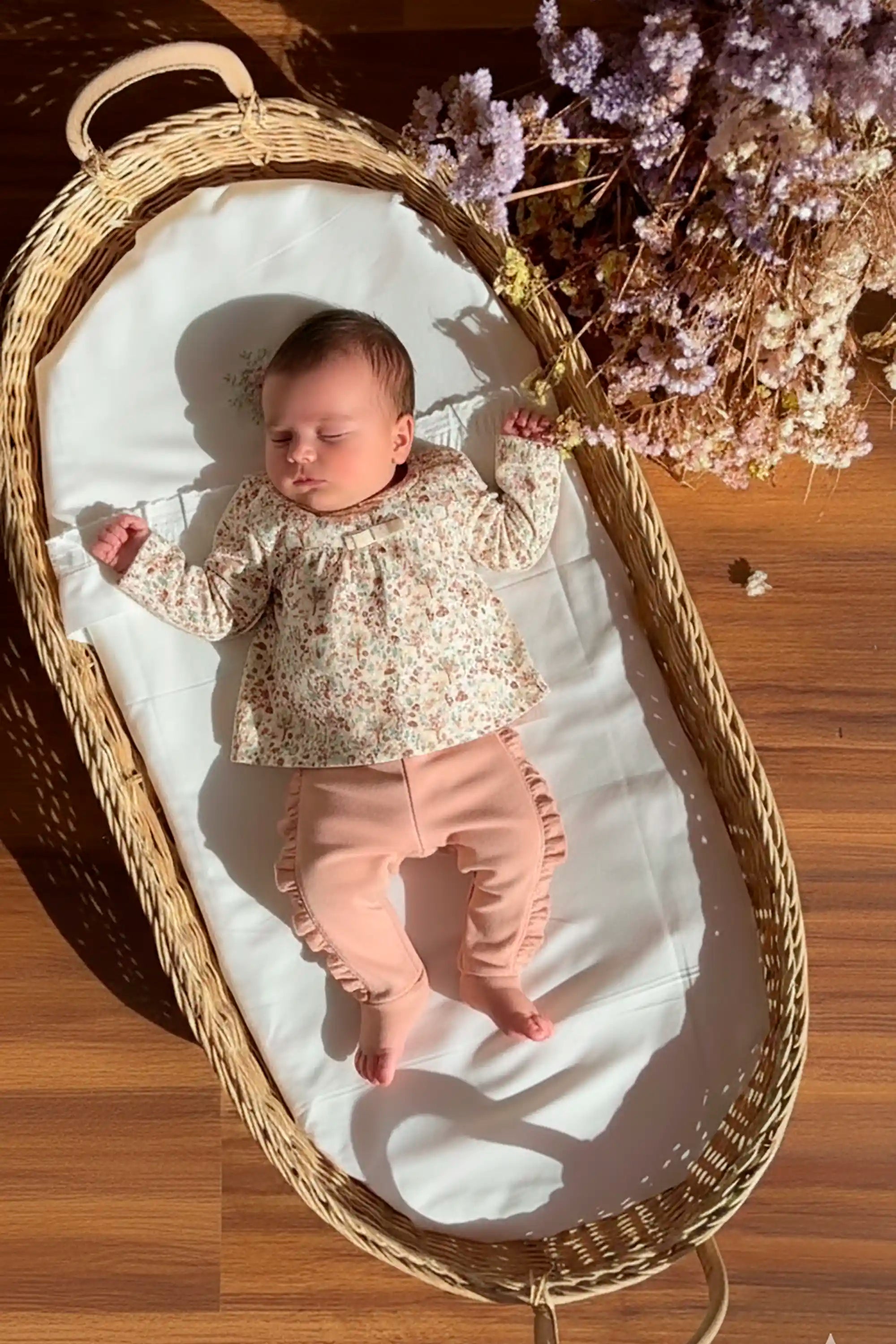 Conjunto Bebê em Algodão Egípcio Coelho na Floresta com Calça Rosa — foto 1