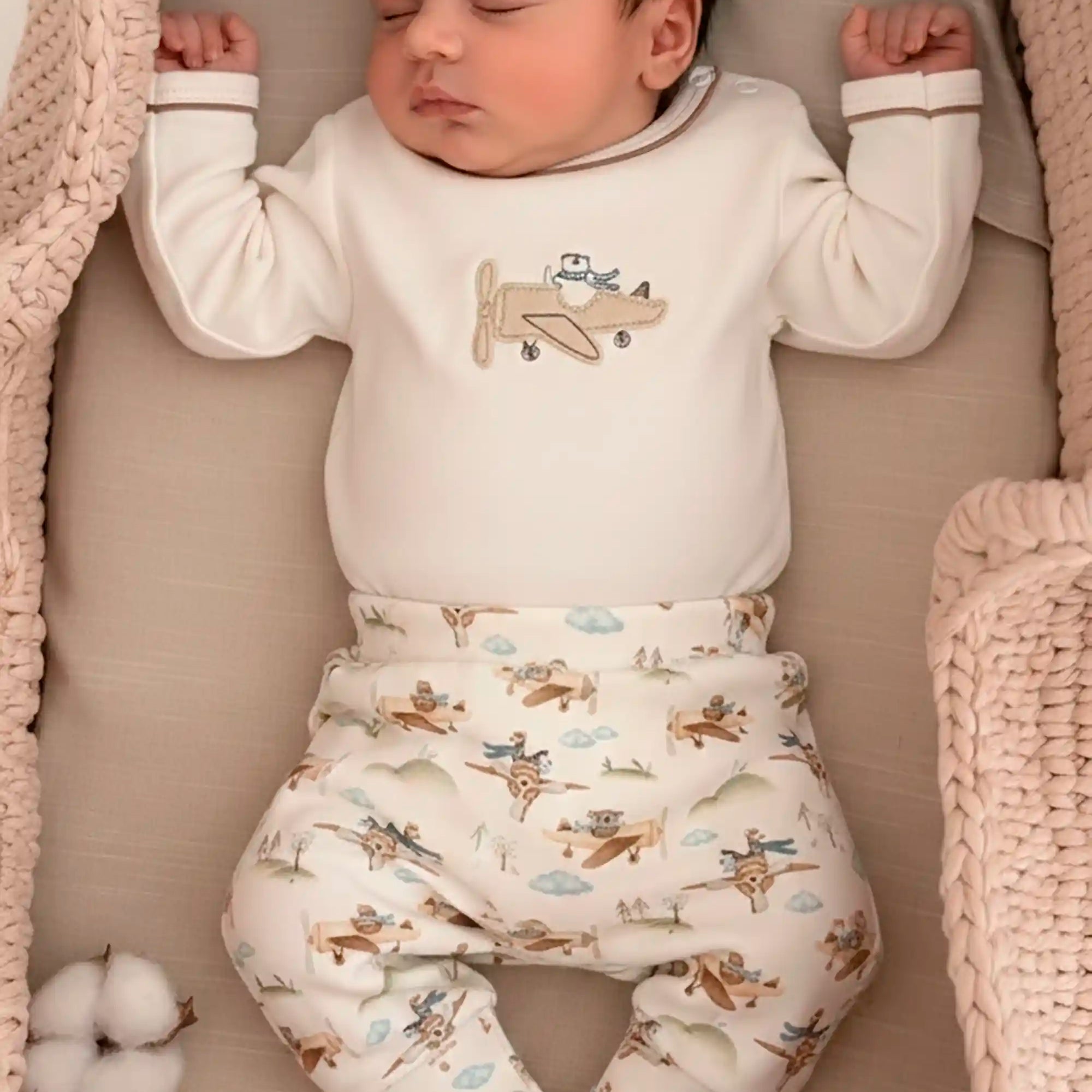 Conjunto Bebê em Algodão Egípcio Aviões com Bordado — foto 1