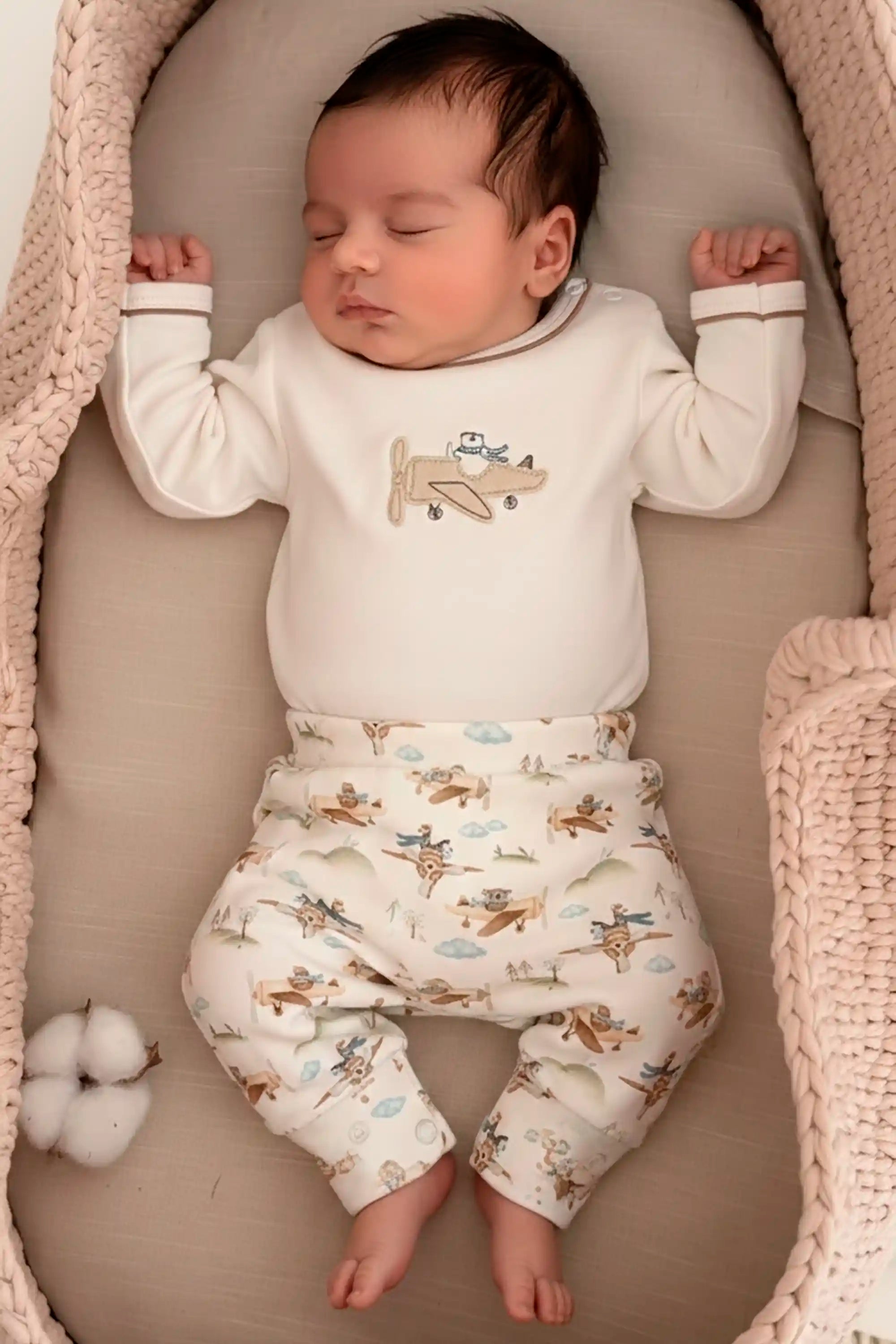 Conjunto Bebê em Algodão Egípcio Aviões com Bordado — foto 1