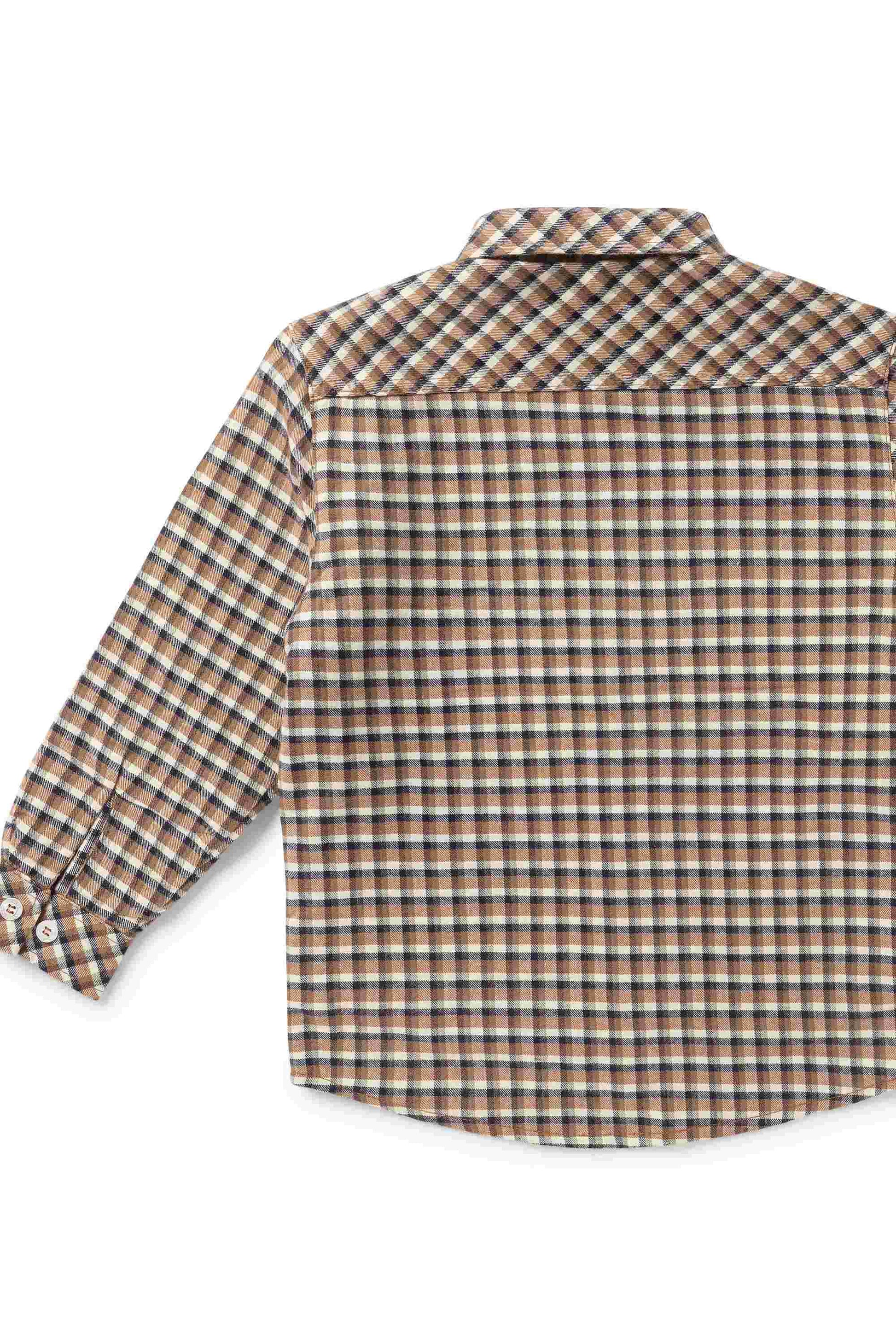 Camisa Infantil Xadrez para Menino Taos Amarela Manga Longa — foto 3