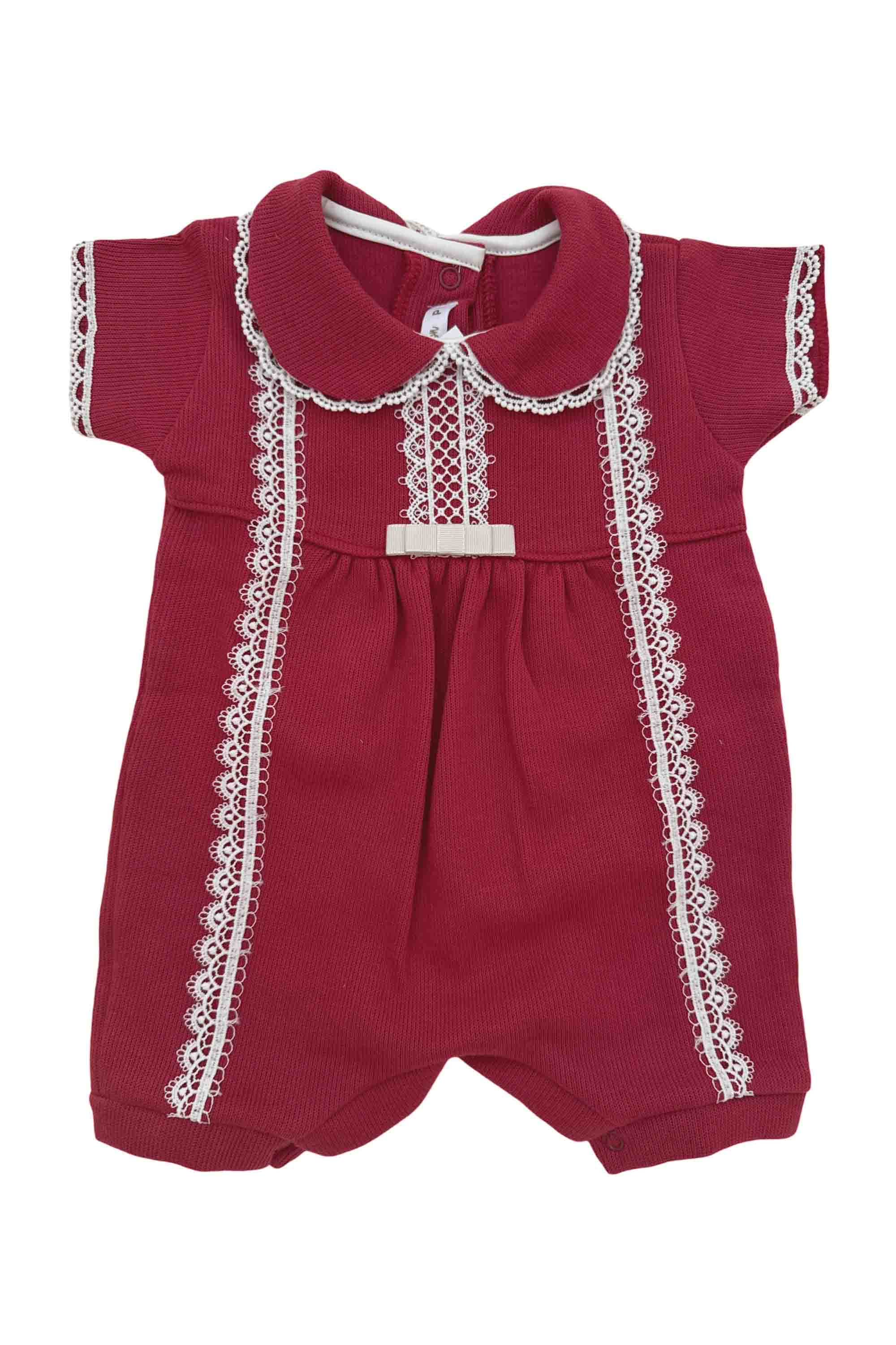 Romper em Tricotil Vermelho Rendas e Laço Chanel Cecilia — foto 2