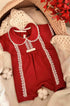 Romper em Tricotil Vermelho Rendas e Laço Chanel Cecilia — foto 1