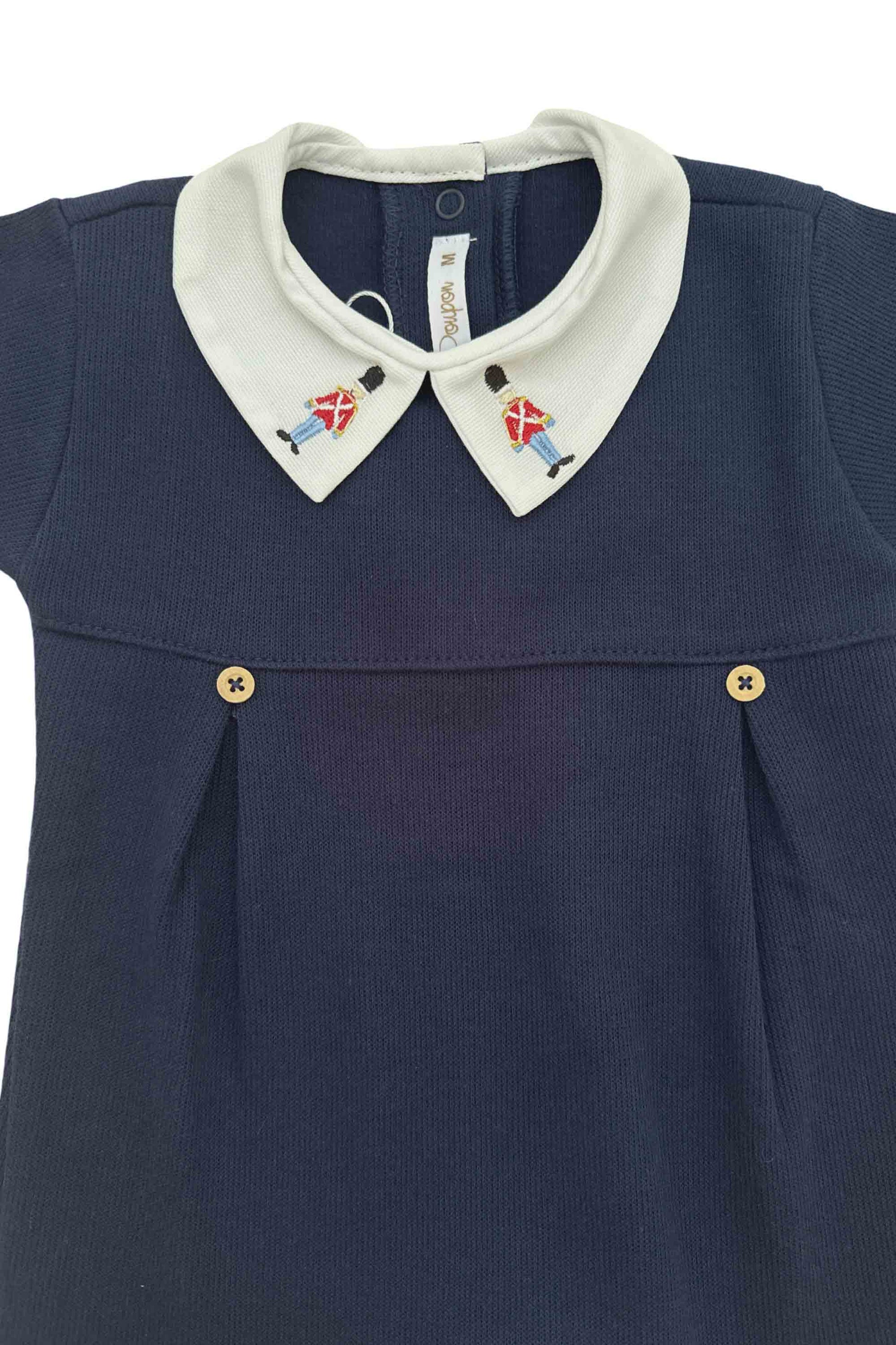 Romper de Tricotil com Bordado Soldadinho Azul Marinho — foto 5