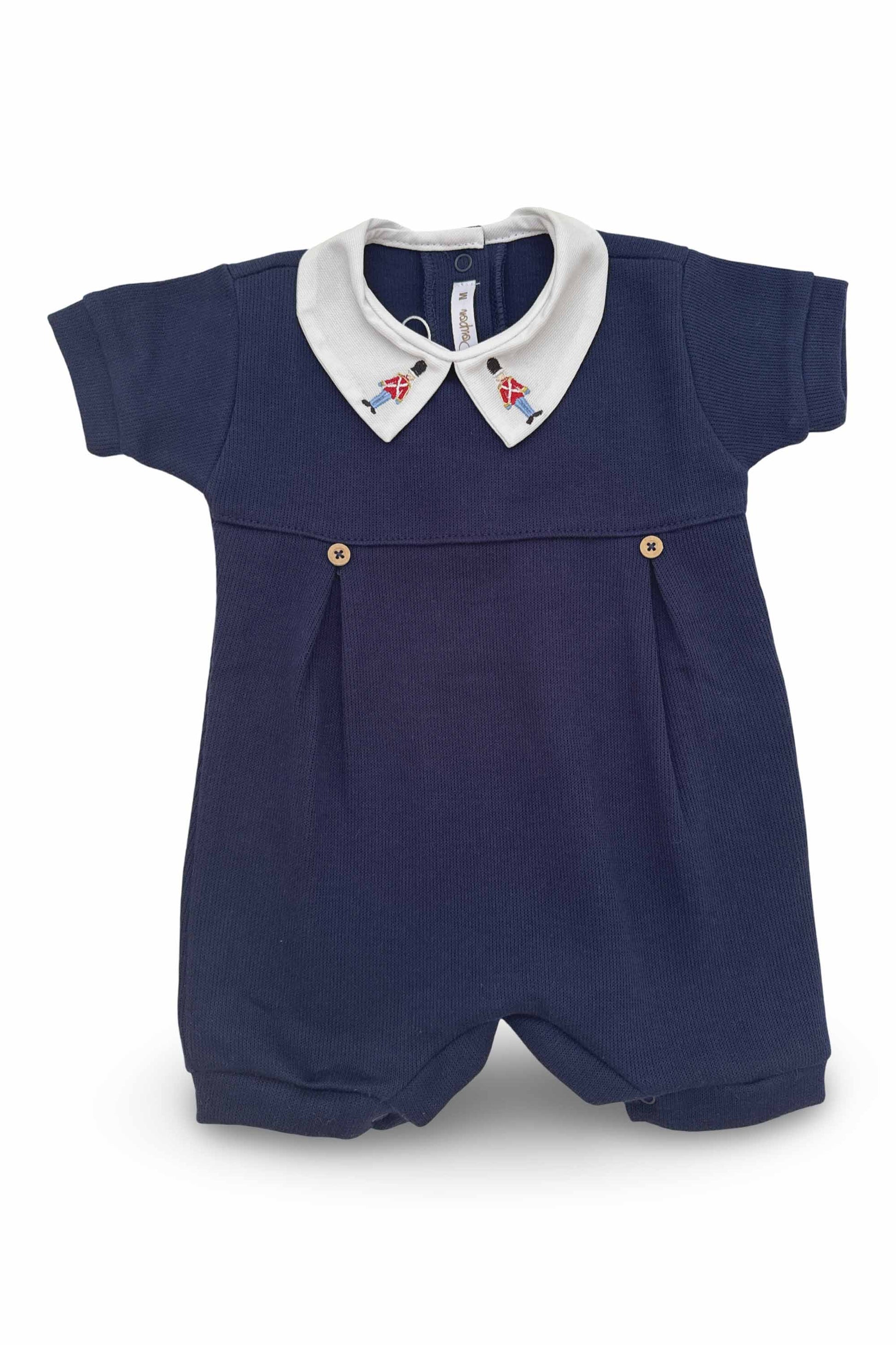 Romper de Tricotil com Bordado Soldadinho Azul Marinho — foto 3