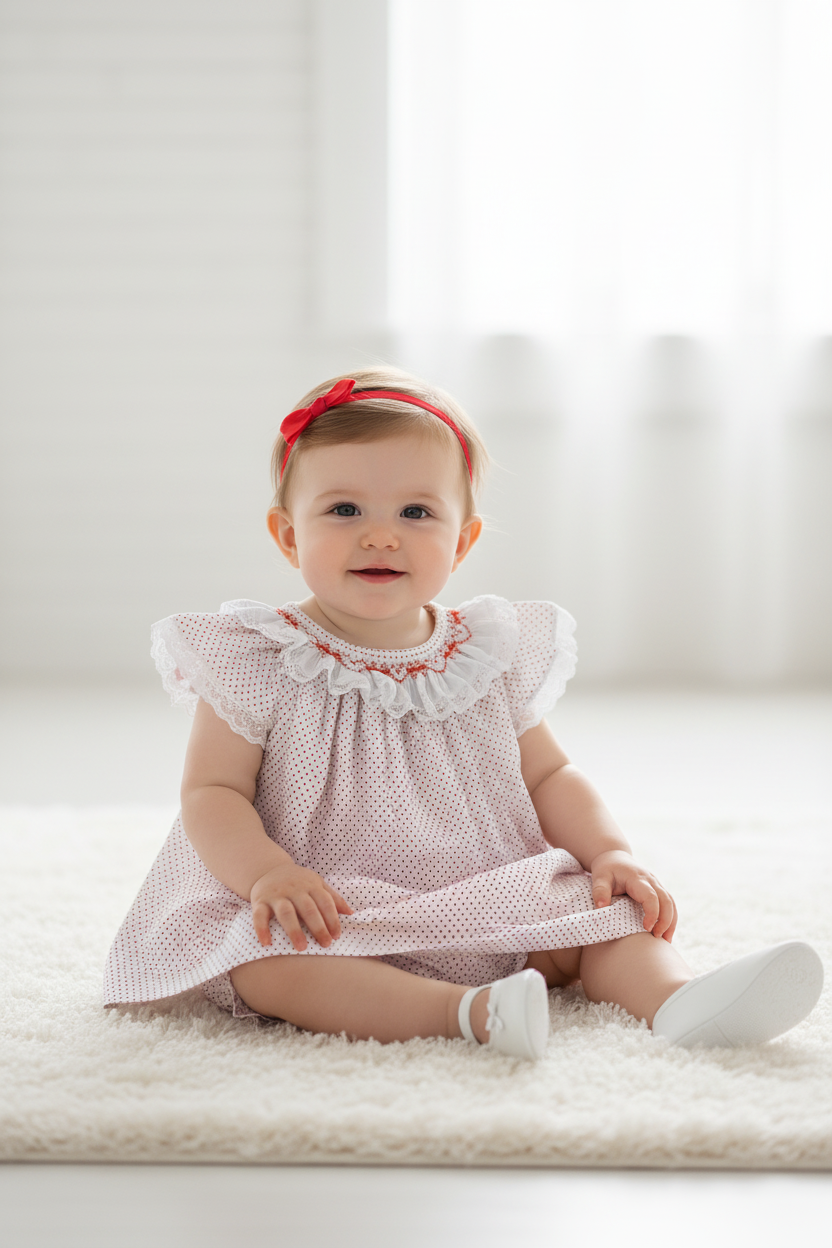 Bata e Tapa Fralda Poá Vermelho — foto 1