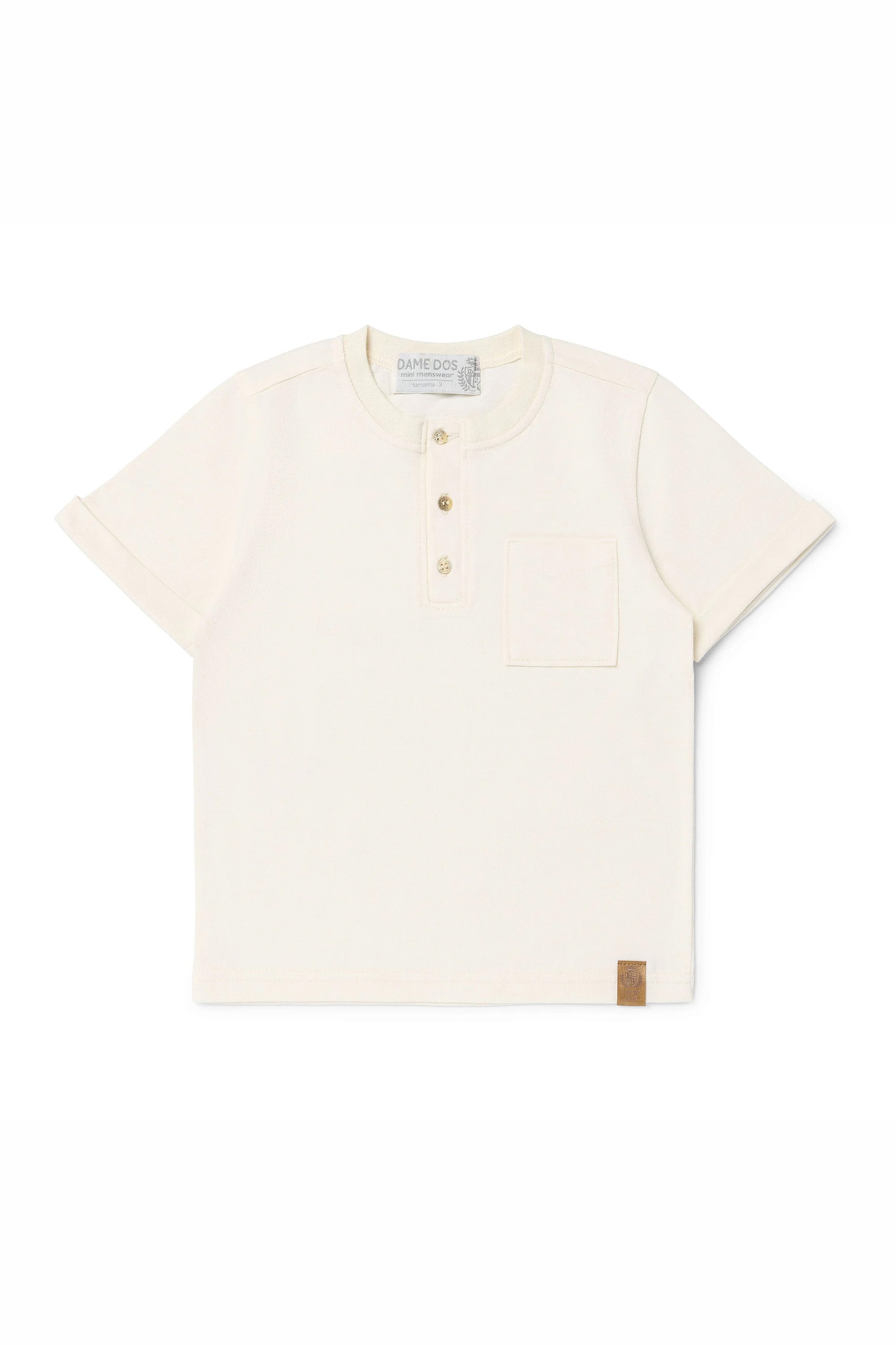 Camiseta Infantil Sustentável em Cânhamo Off White — foto 1