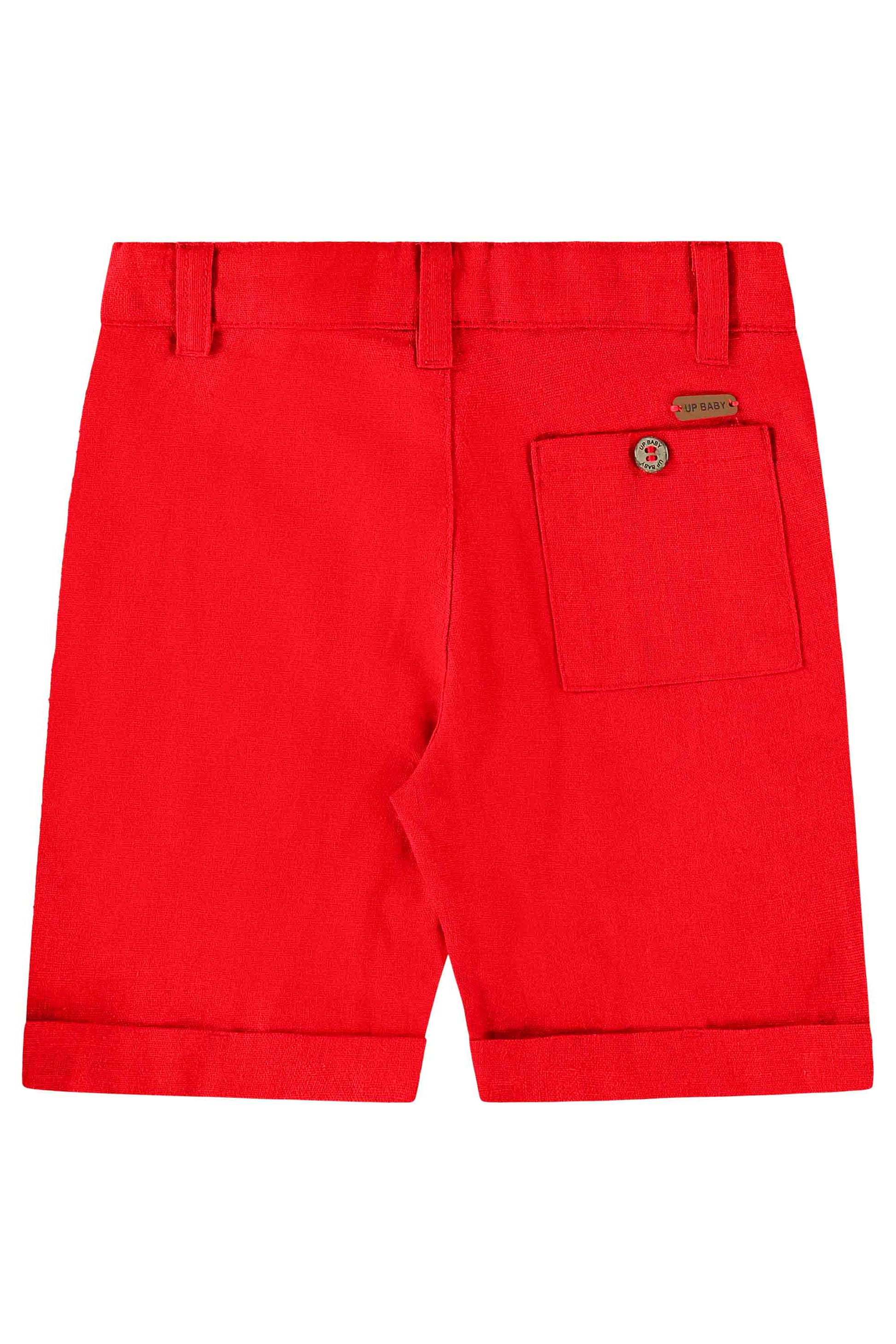 Bermuda Infantil em Linho Vermelho Premium — foto 3
