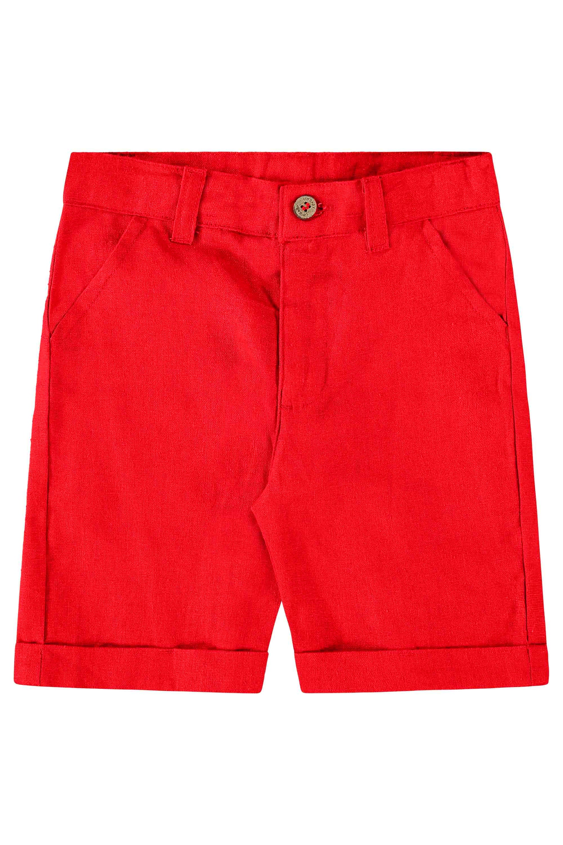 Bermuda Infantil em Linho Vermelho Premium — foto 2