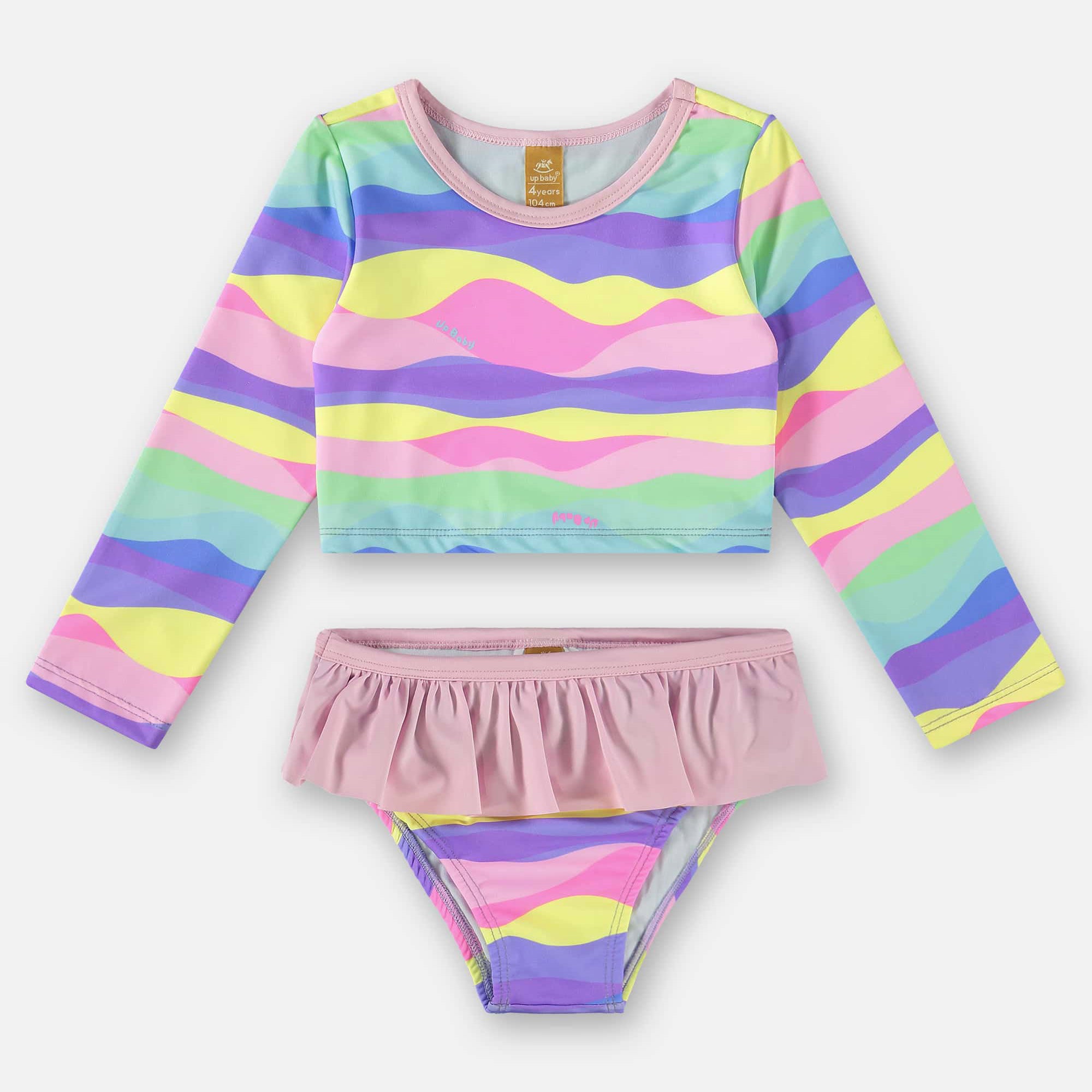 Biquini Infantil Manga Longa com Proteção UV Candy Colors — foto 1