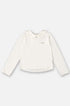Blusa Manga Longa Malha Gola Boneca Off White — foto 1