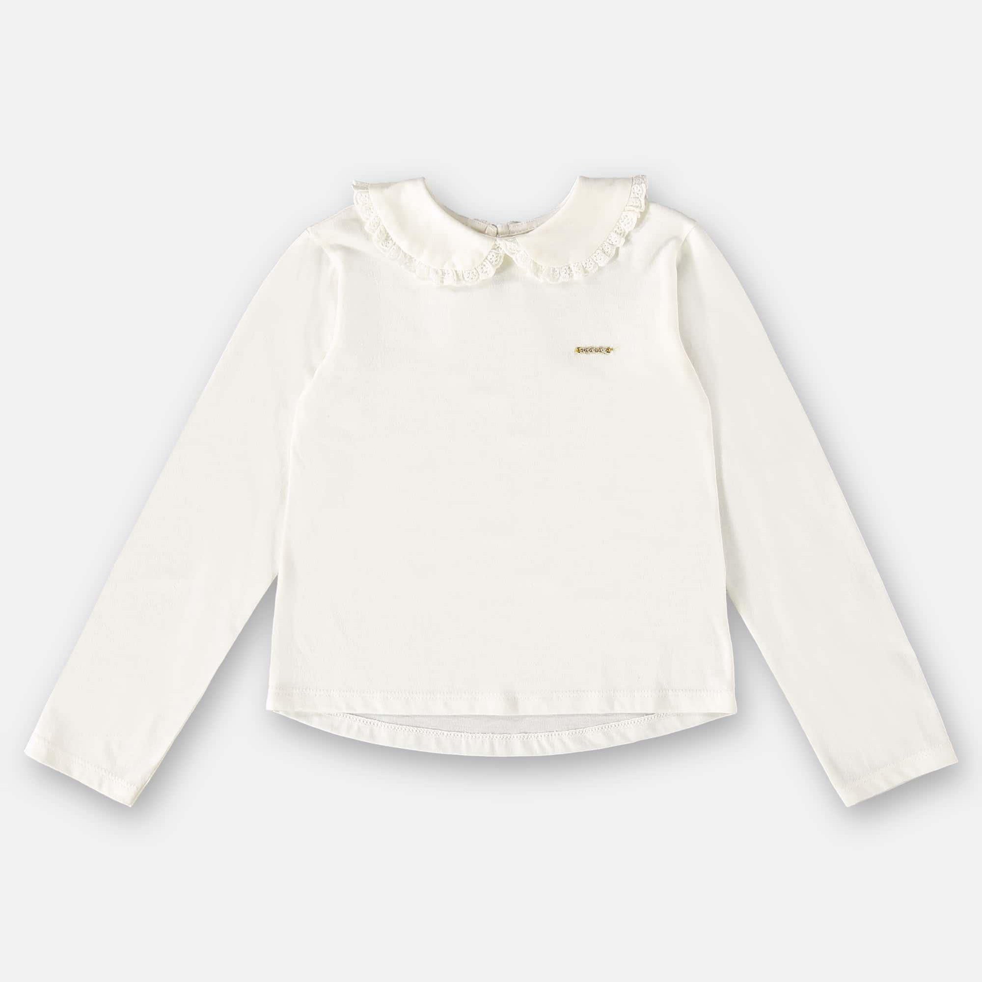 Blusa Manga Longa Malha Gola Boneca Off White — foto 1