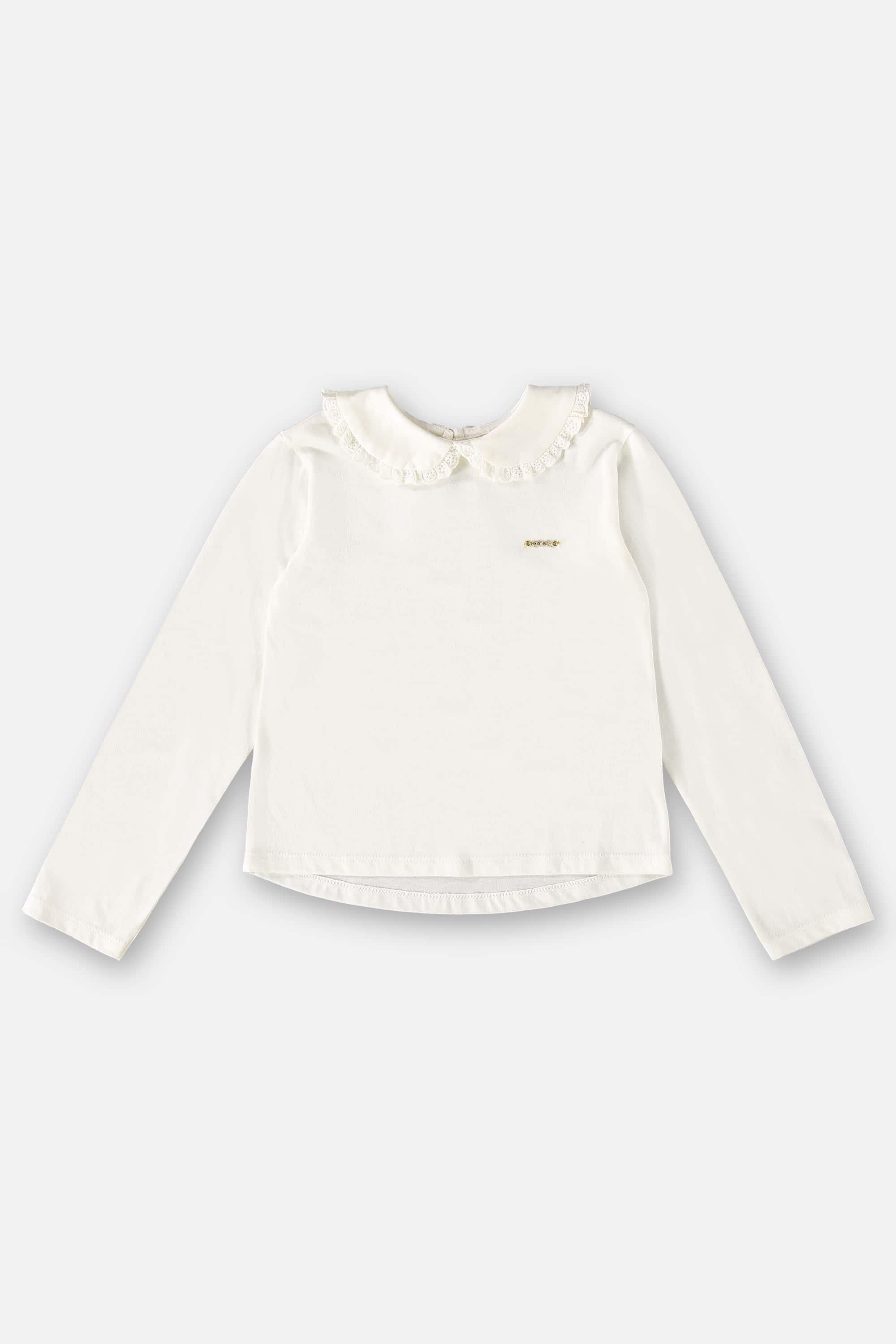 Blusa Manga Longa Malha Gola Boneca Off White — foto 1