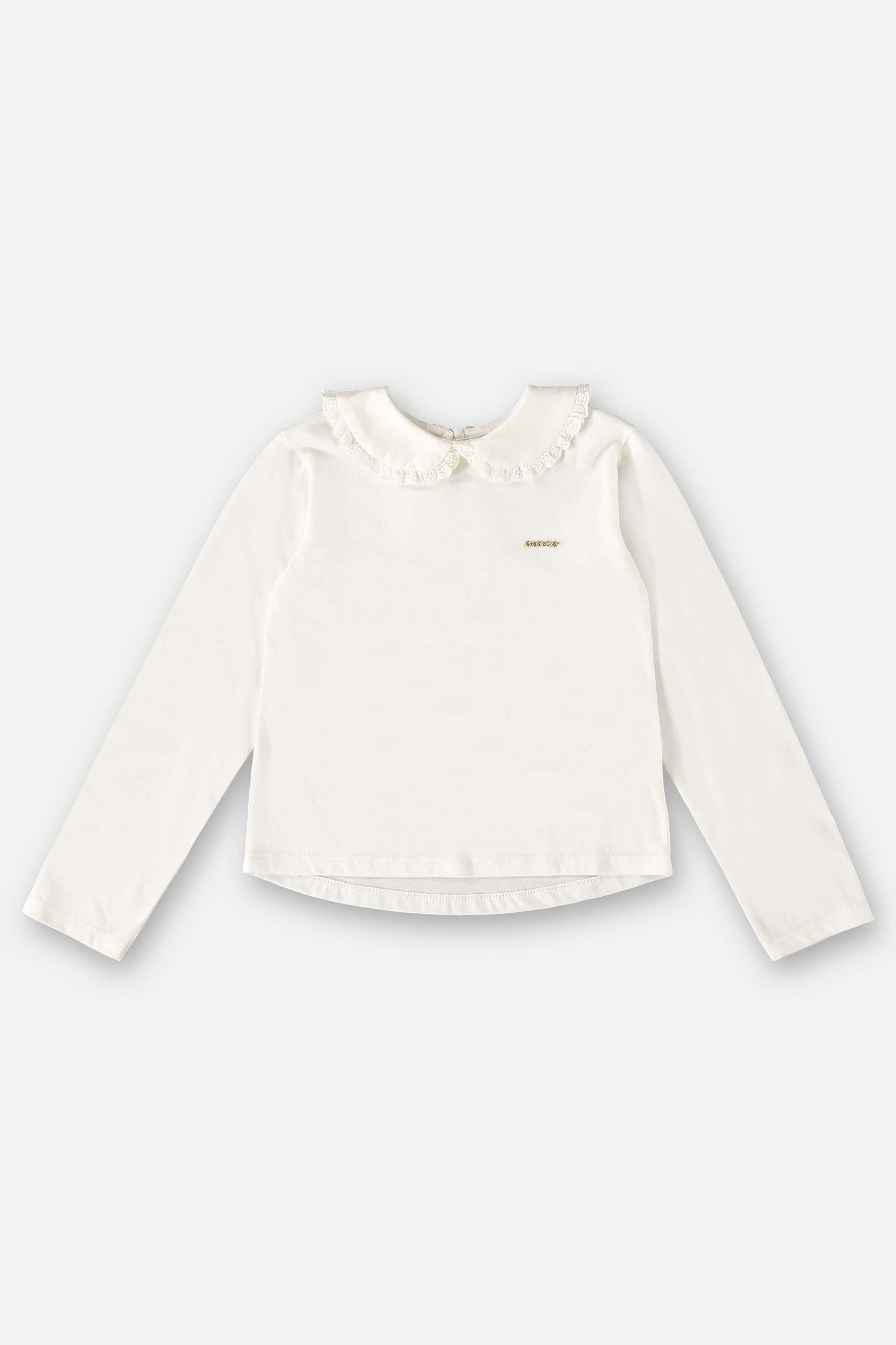 Blusa Manga Longa Malha Gola Boneca Off White — foto 1