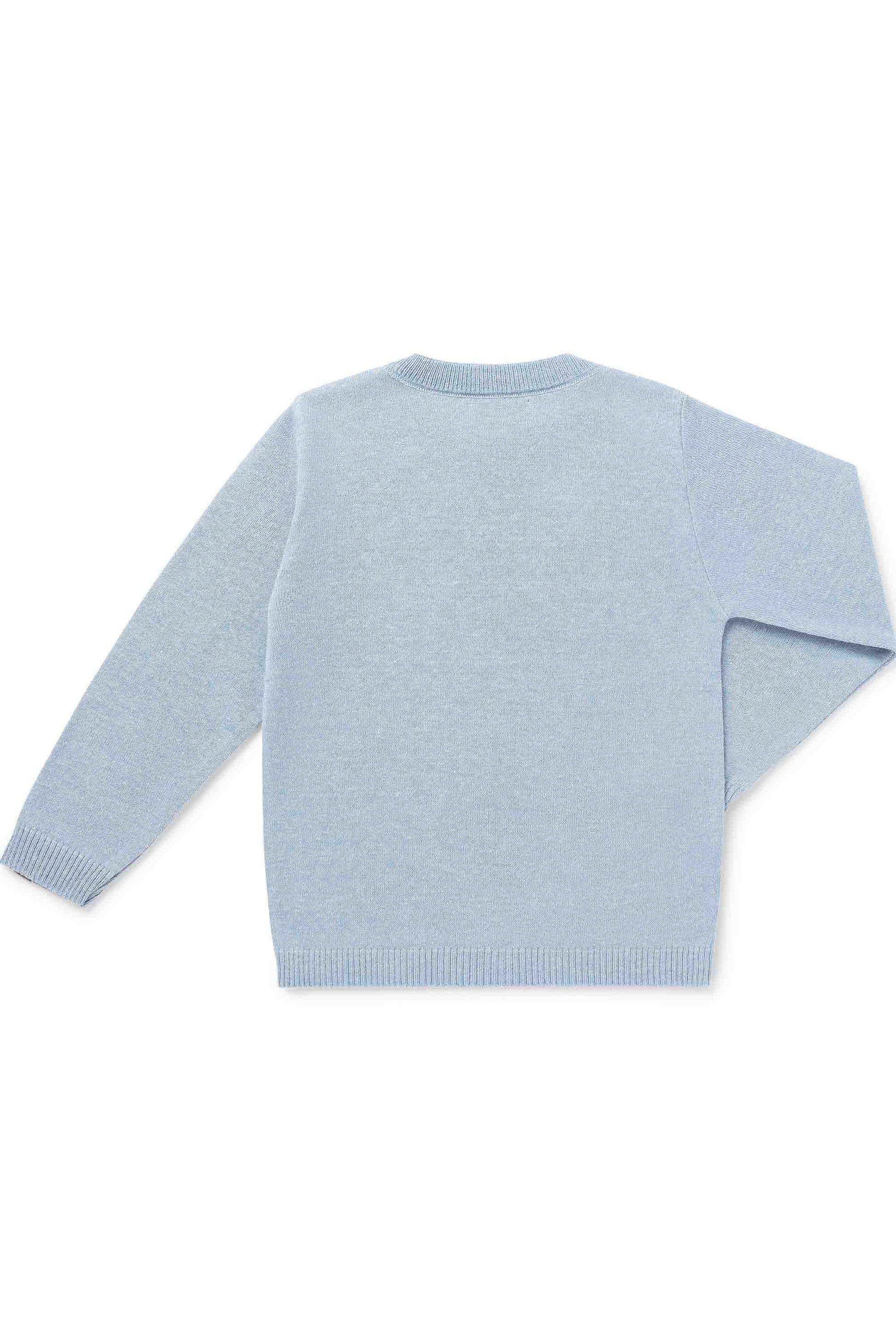Blusa em Tricot Infantil Estampa Losangos Azul Bebê — foto 2