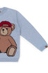 Malha em Tricot para Meninos Estampa Urso Boné Azul Claro — foto 4