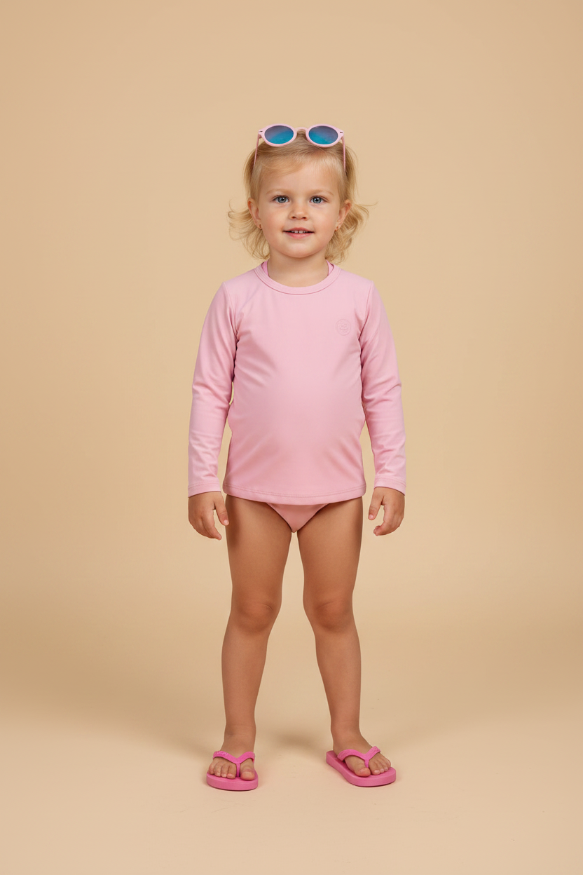 Blusa Manga Longa UV Infantil Rosa Prisma