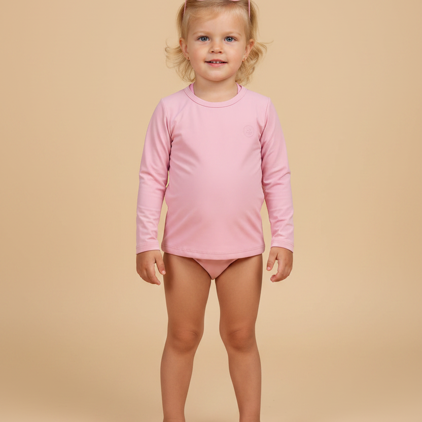 Blusa Manga Longa UV Infantil Rosa Prisma